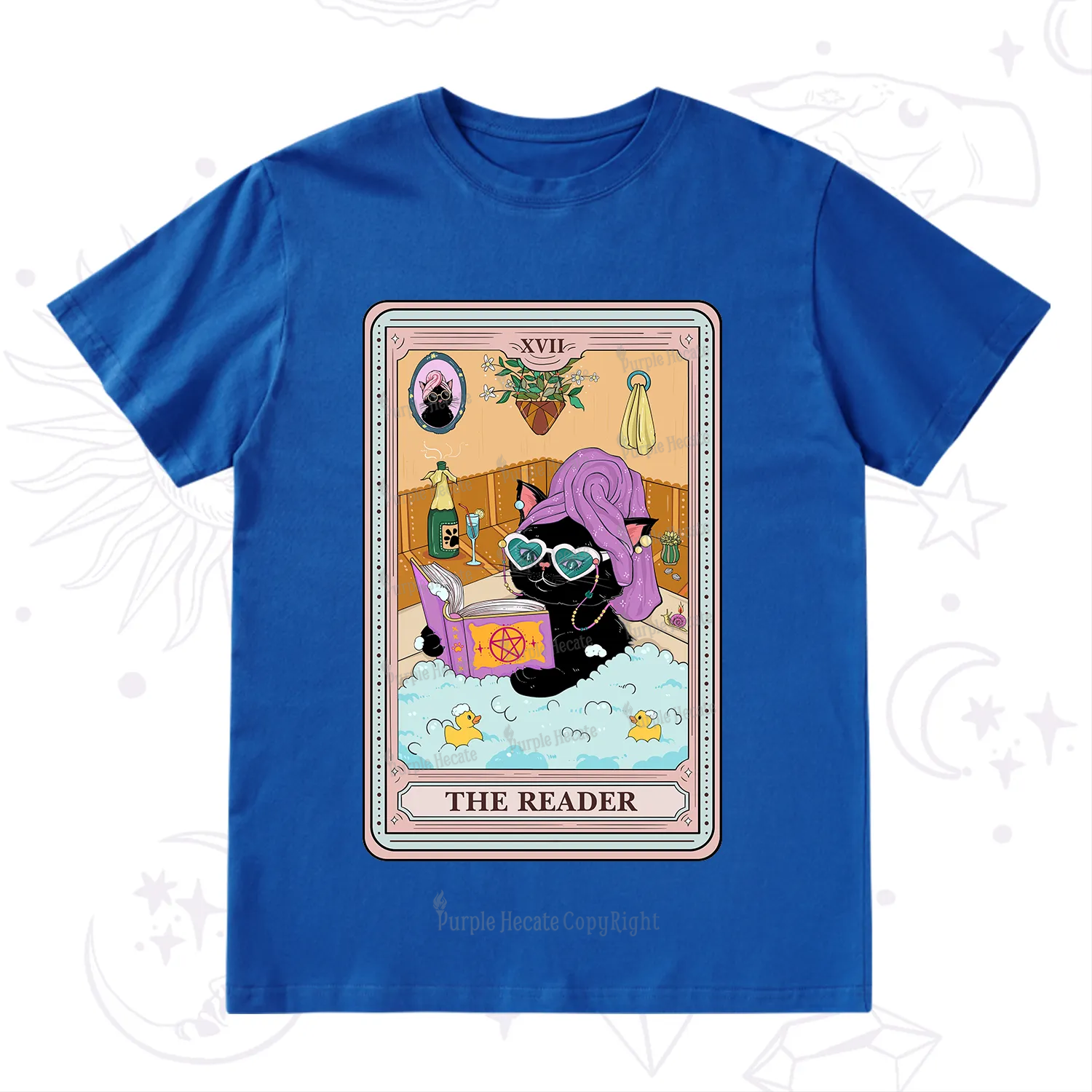 Purplehecate The Reader Cat Tarot T-Shirt