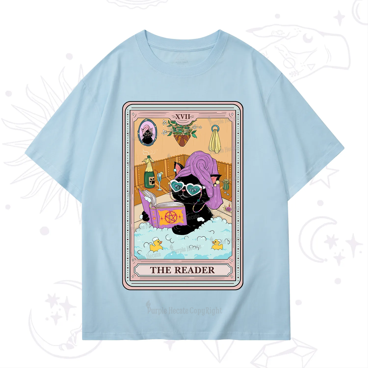 Purplehecate The Reader Cat Tarot T-Shirt
