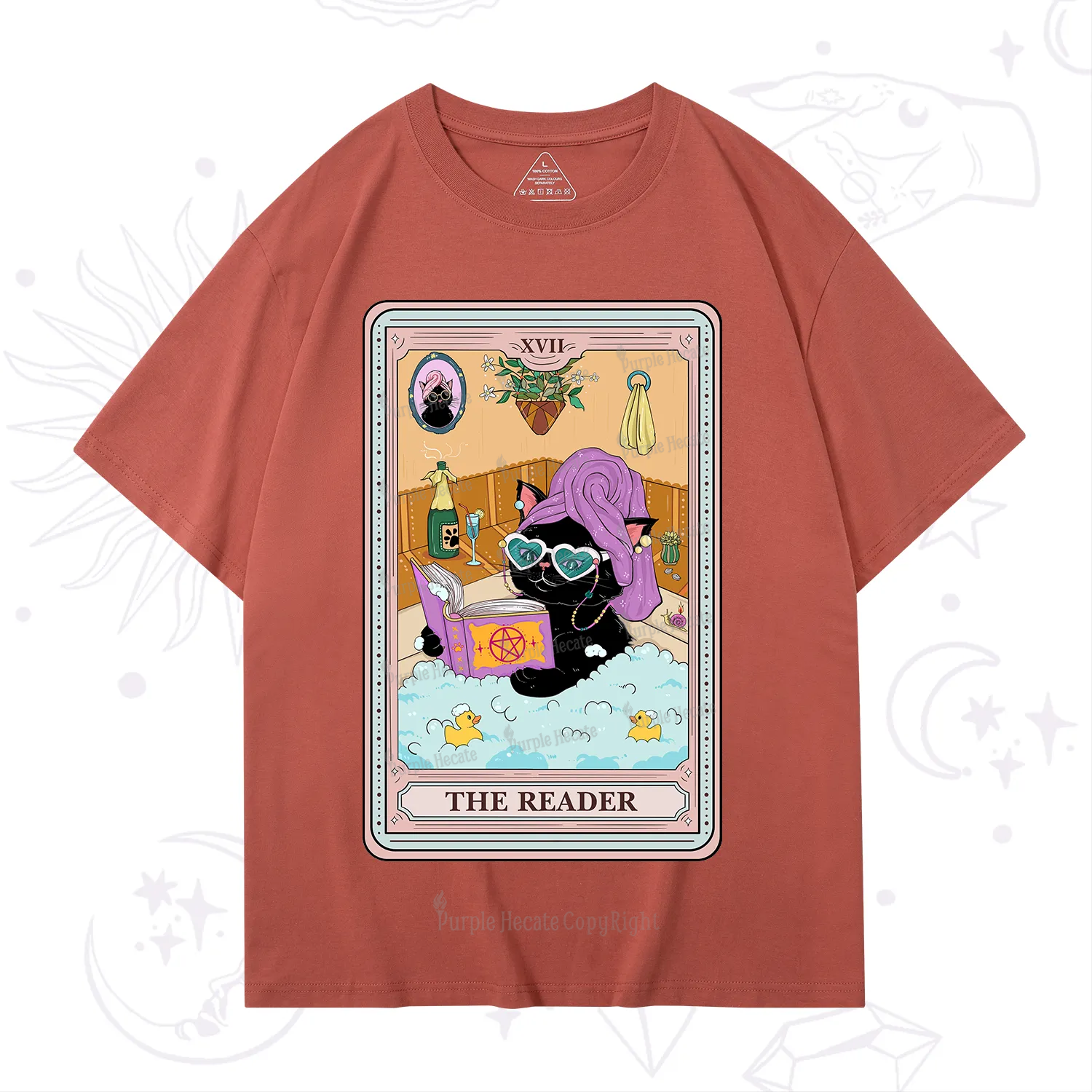 Purplehecate The Reader Cat Tarot T-Shirt