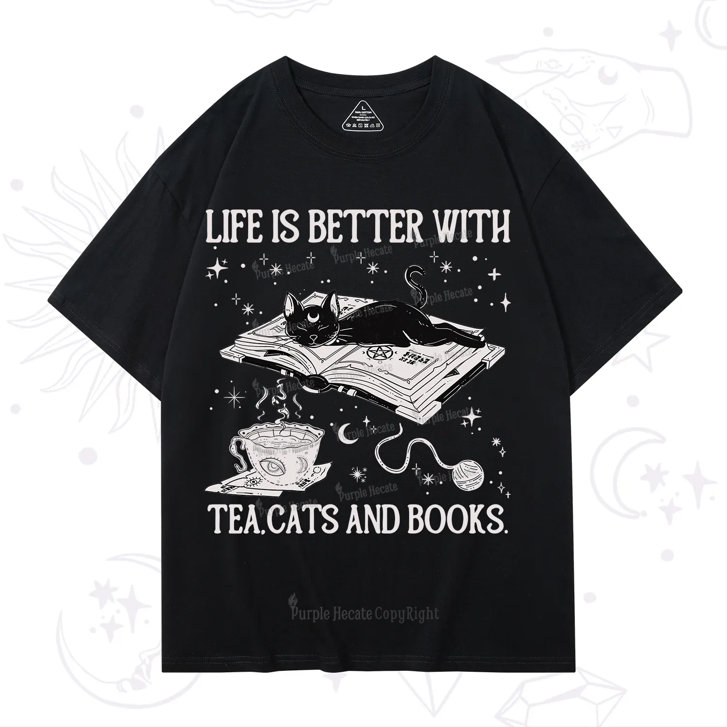 Purplehecate Life Is Better With Cats And Books T-Shirt