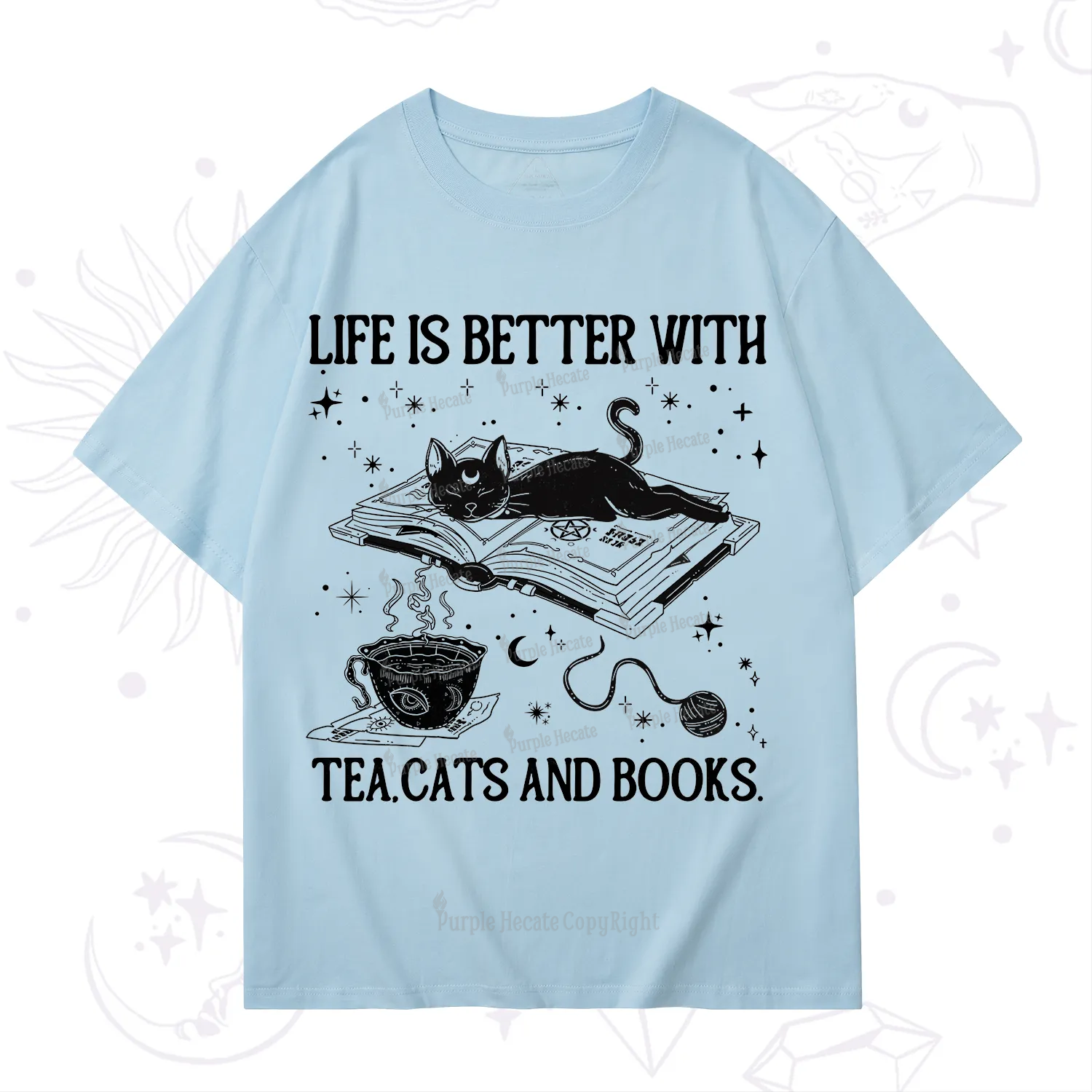 Purplehecate Life Is Better With Cats And Books T-Shirt