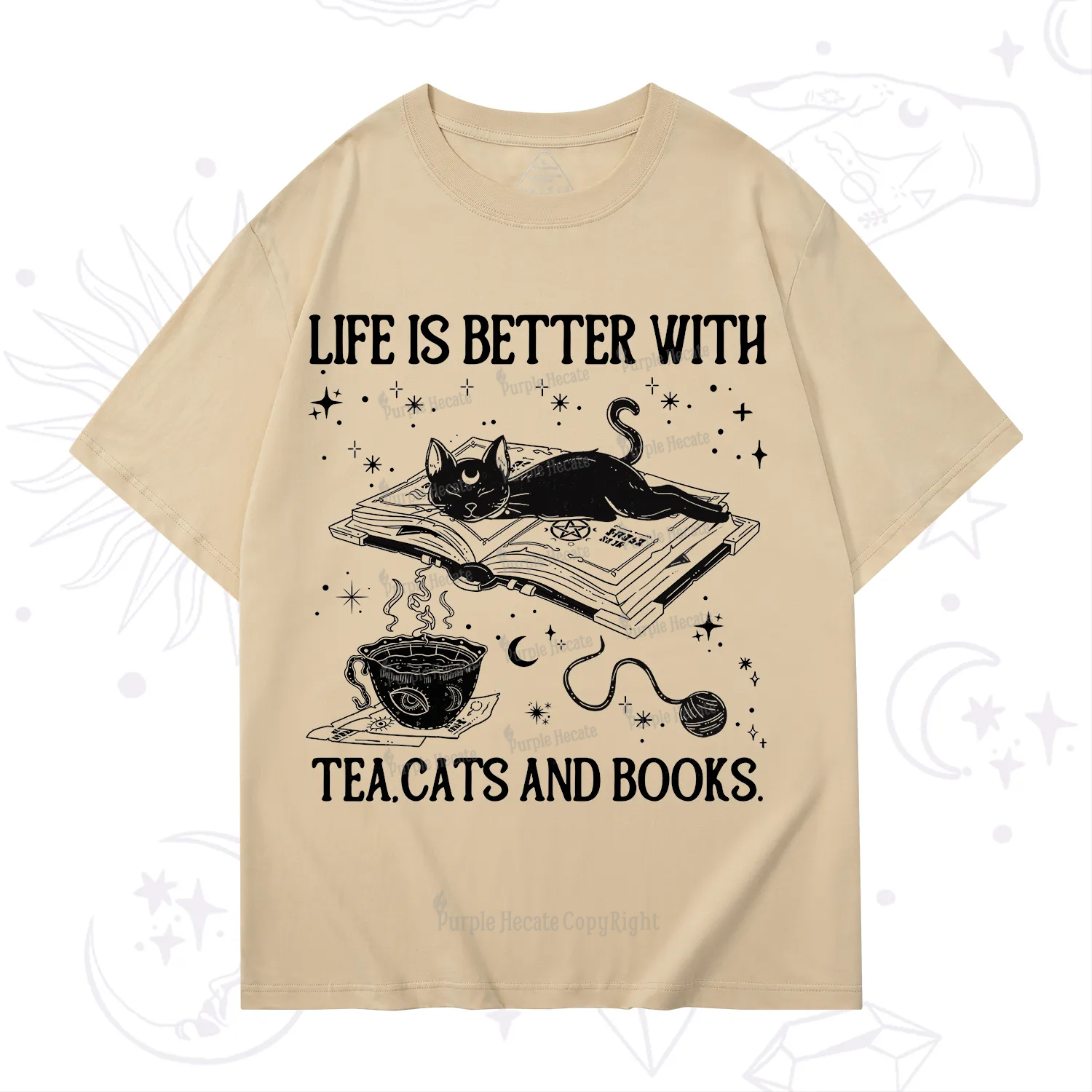 Purplehecate Life Is Better With Cats And Books T-Shirt