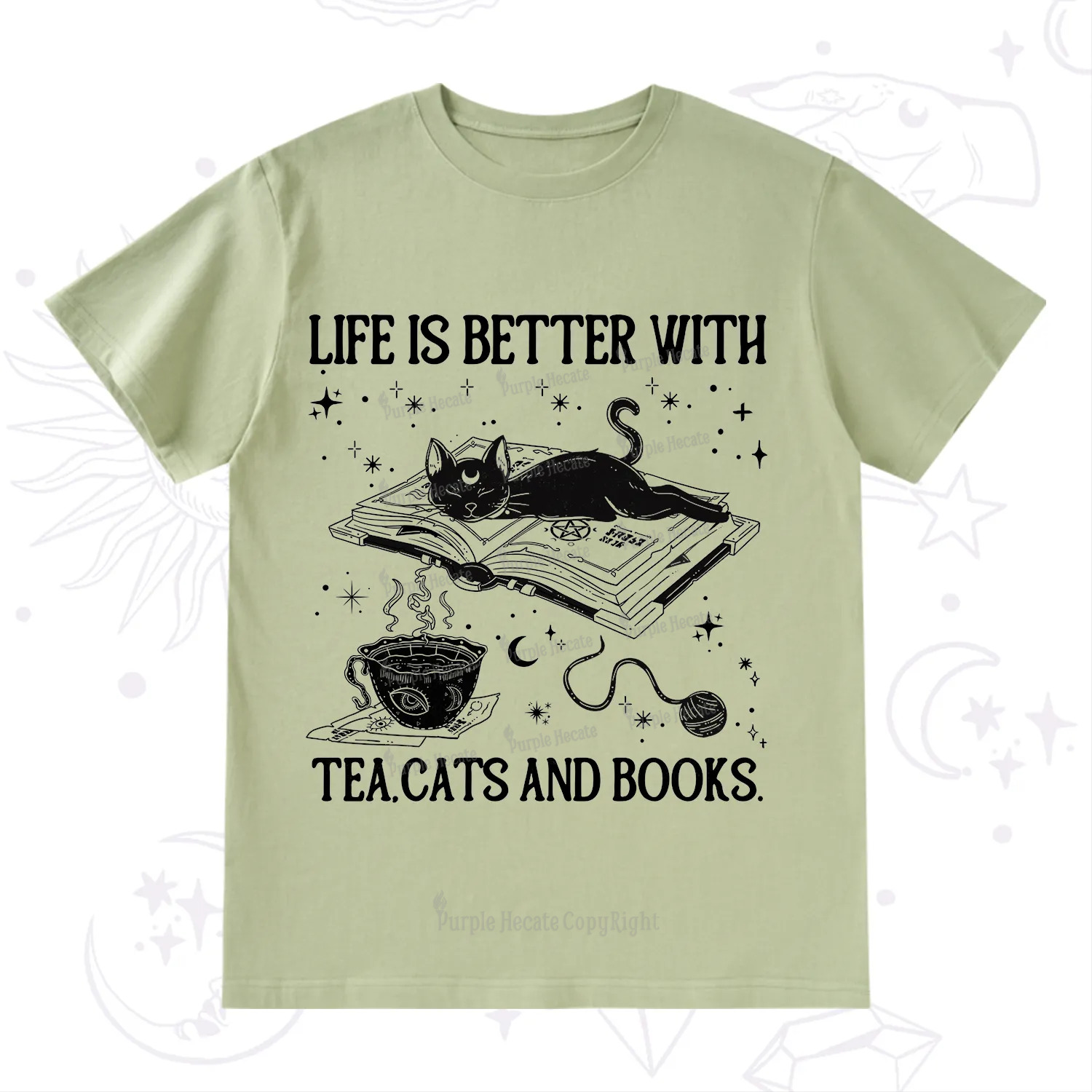 Purplehecate Life Is Better With Cats And Books T-Shirt