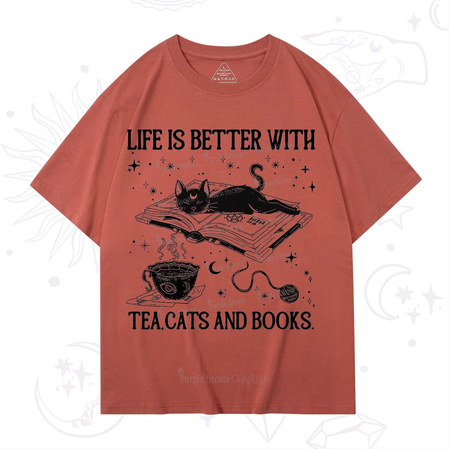 Purplehecate Life Is Better With Cats And Books T-Shirt