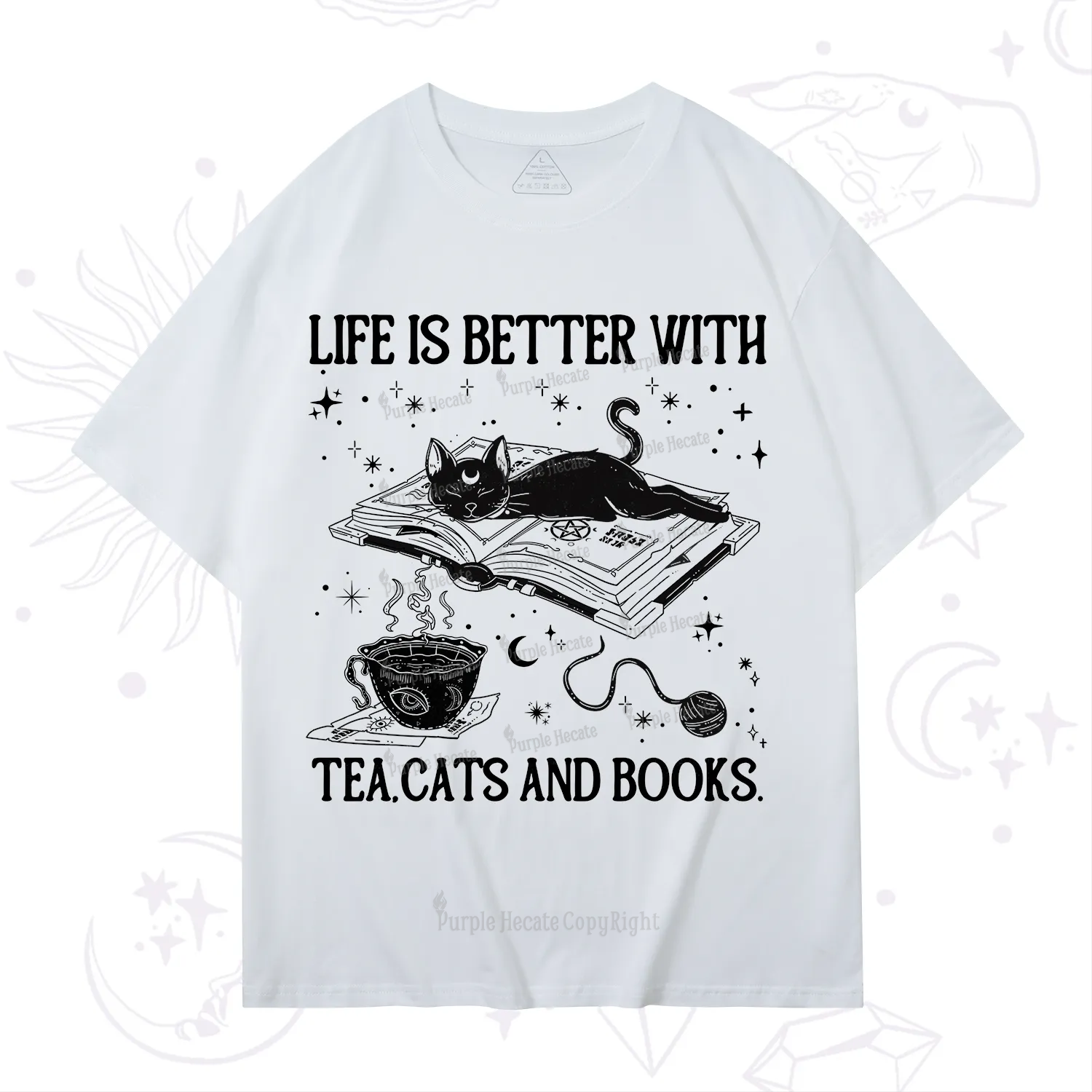Purplehecate Life Is Better With Cats And Books T-Shirt