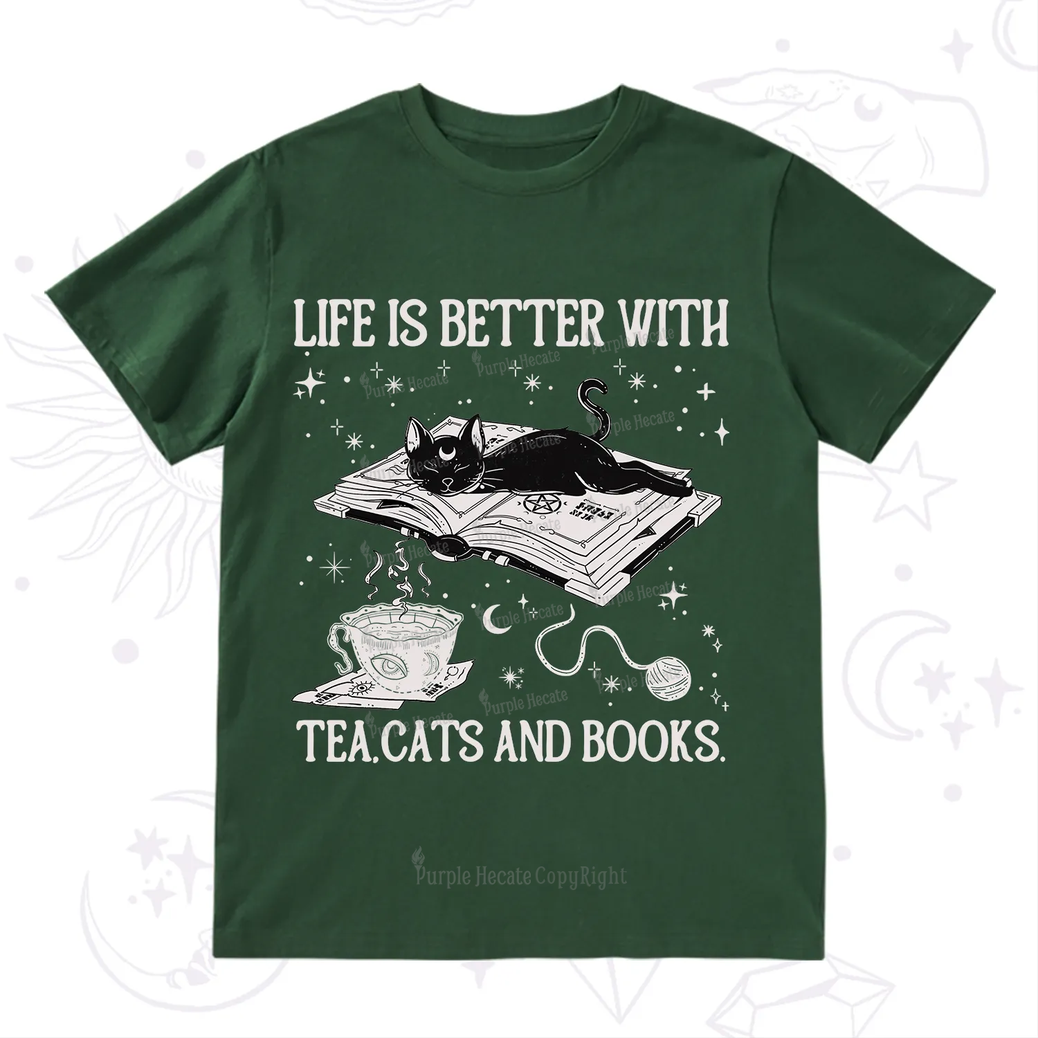 Purplehecate Life Is Better With Cats And Books T-Shirt