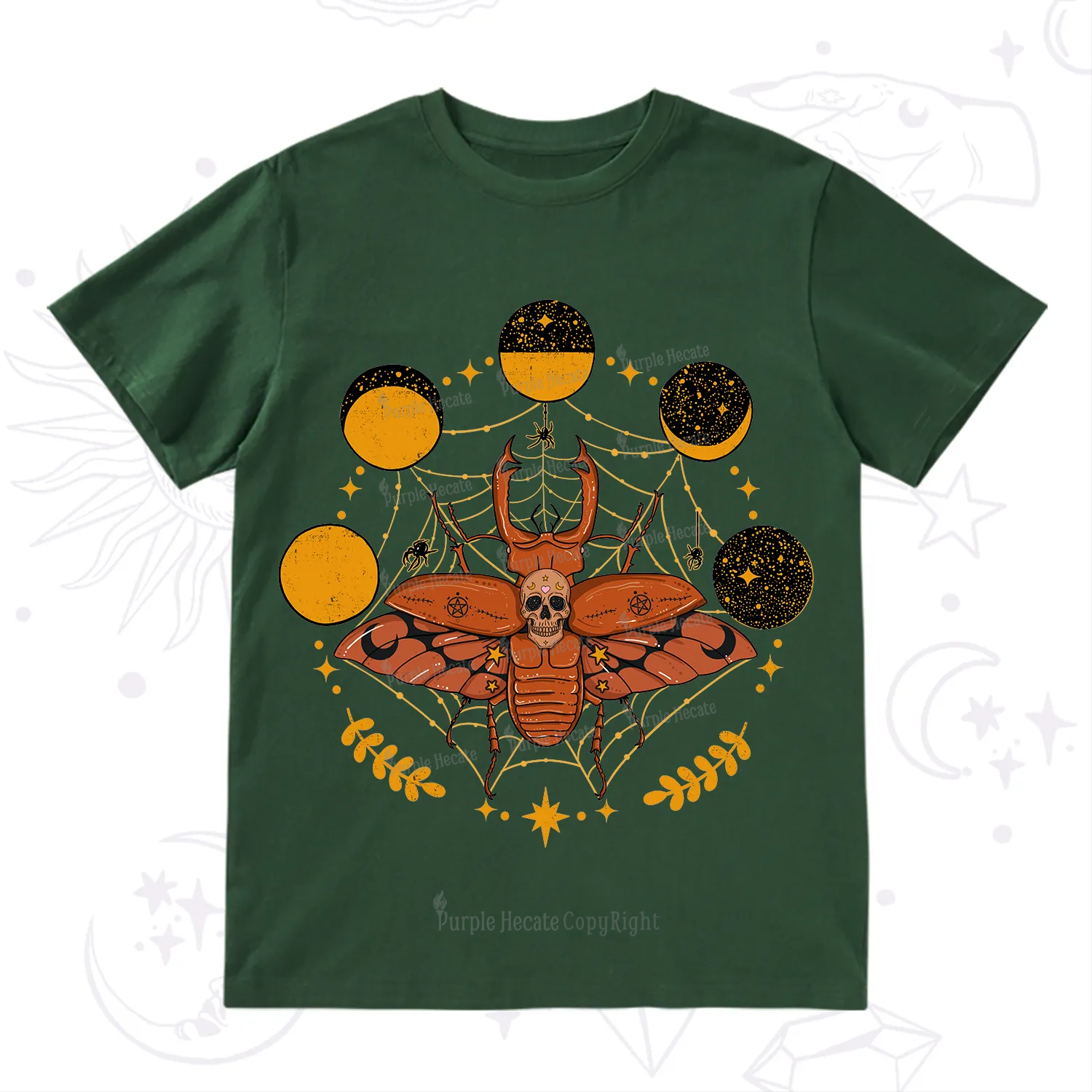 Purplehecate Lunar Web Death Beetle T-Shirt
