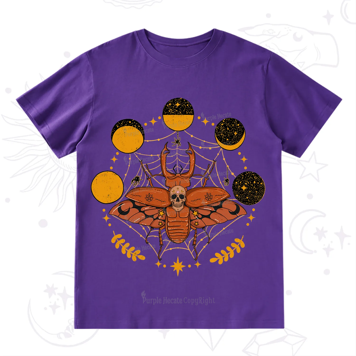 Purplehecate Lunar Web Death Beetle T-Shirt