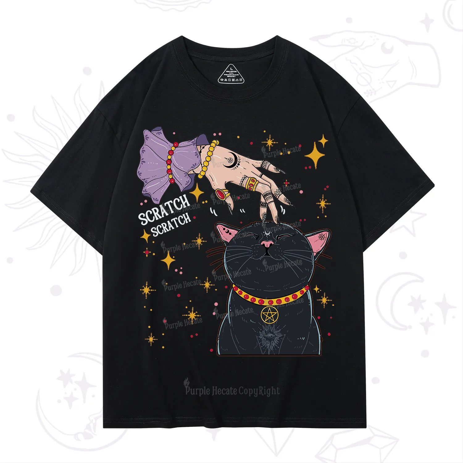 Purplehecate Witch's Cat Scratch T-Shirt