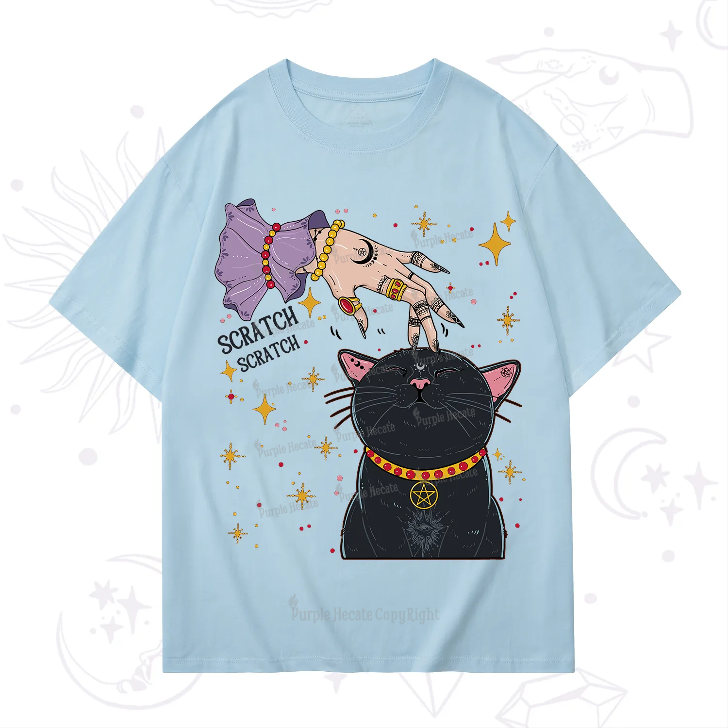Purplehecate Witch's Cat Scratch T-Shirt