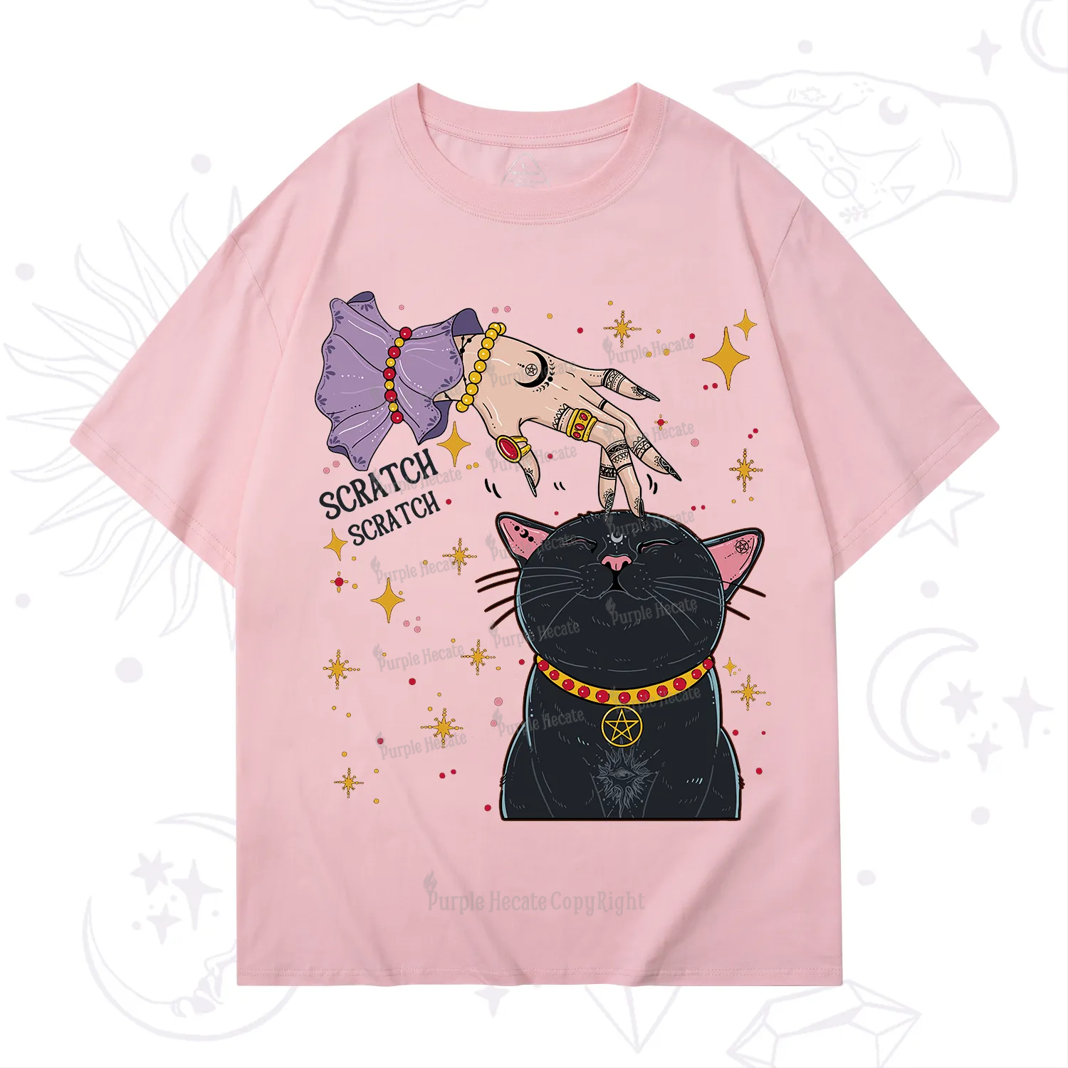 Purplehecate Witch's Cat Scratch T-Shirt