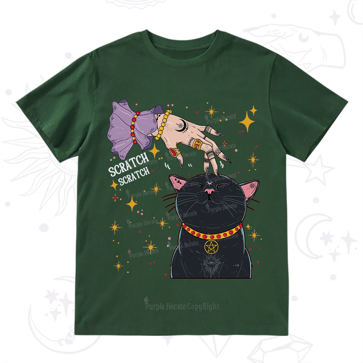 Purplehecate Witch's Cat Scratch T-Shirt