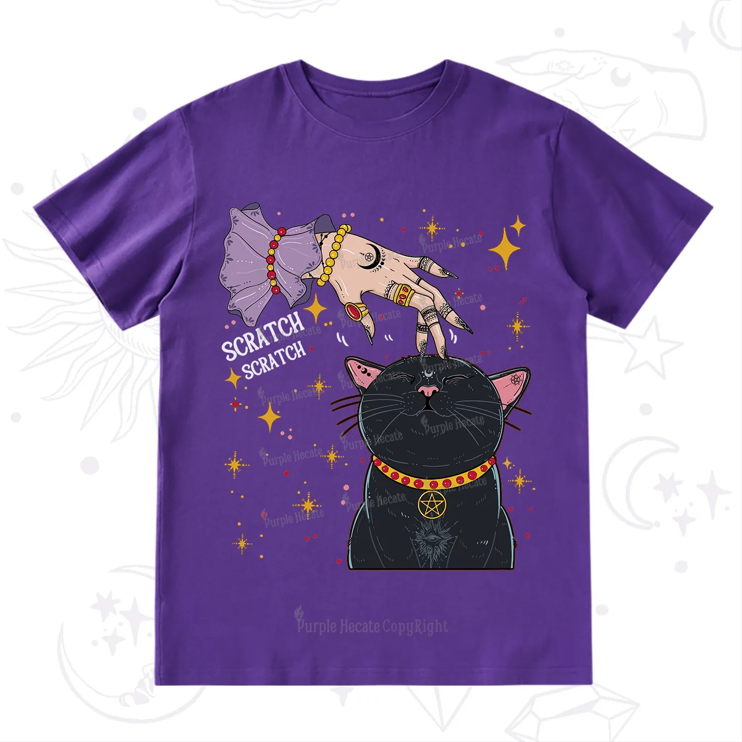 Purplehecate Witch's Cat Scratch T-Shirt