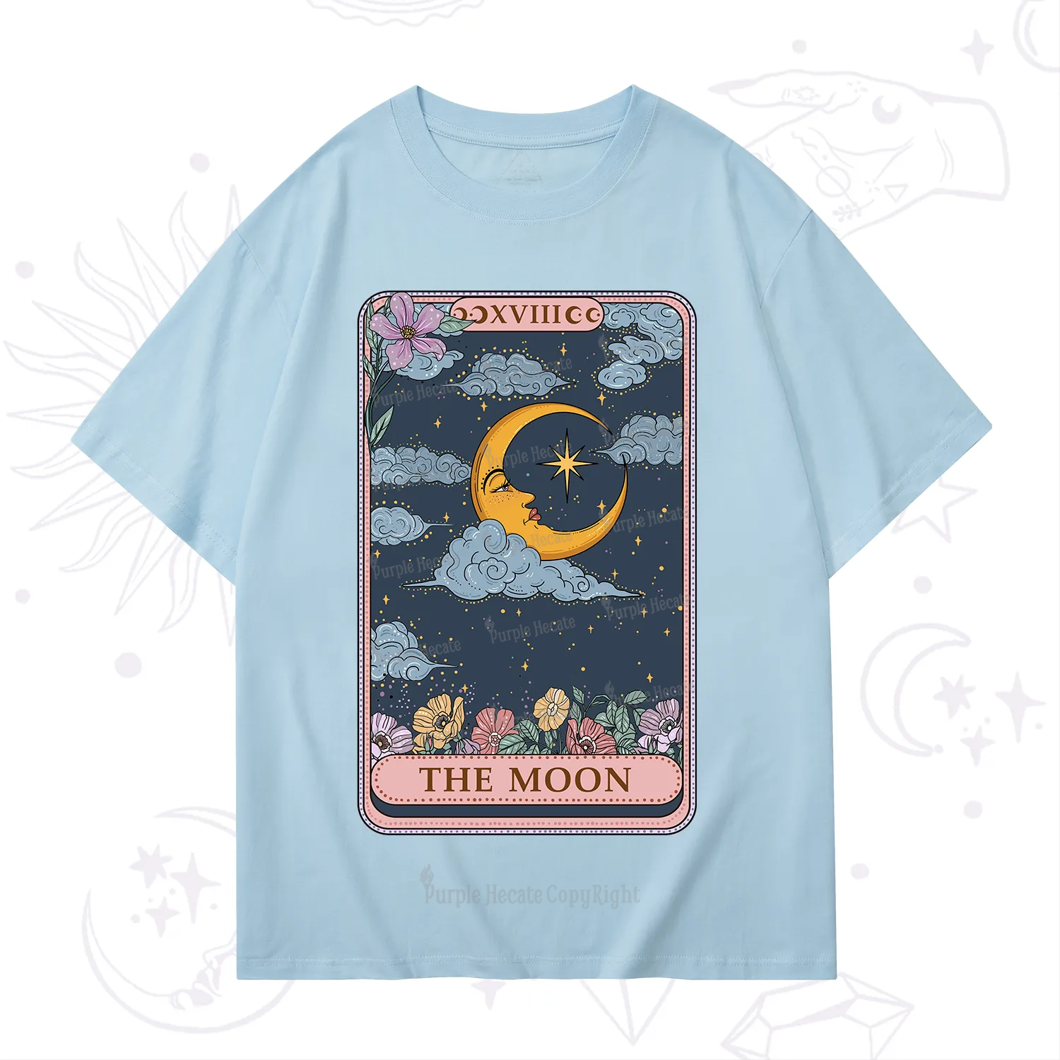 Purplehecate The Moon Tarot Card T-Shirt