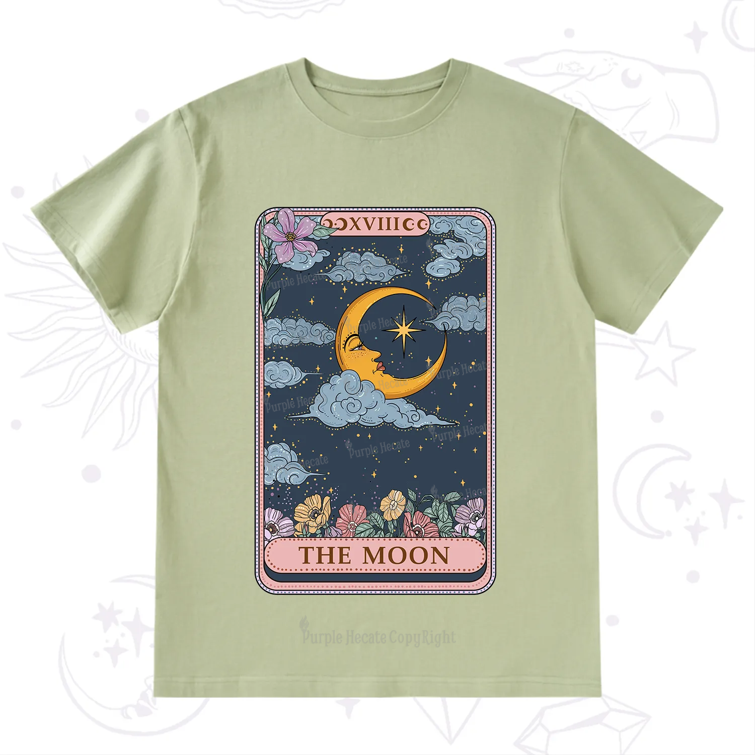 Purplehecate The Moon Tarot Card T-Shirt