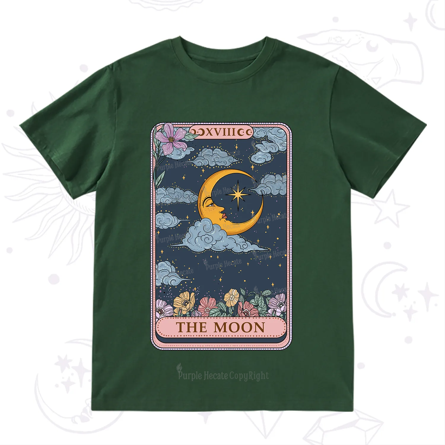 Purplehecate The Moon Tarot Card T-Shirt