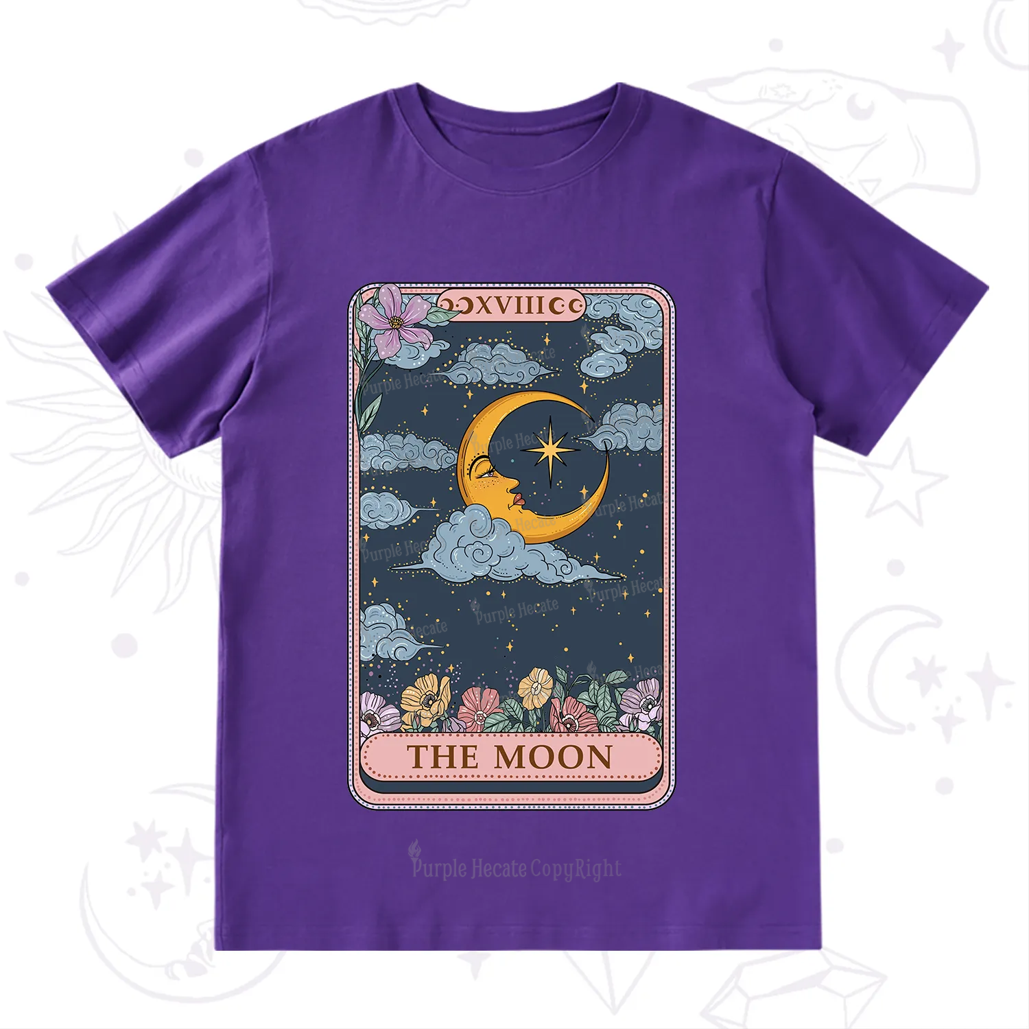 Purplehecate The Moon Tarot Card T-Shirt