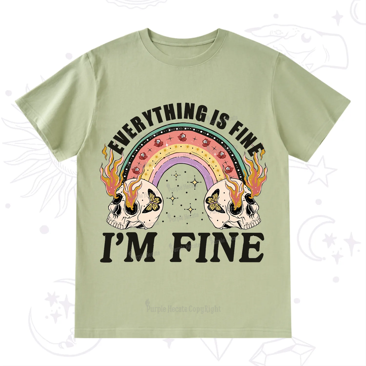 Purplehecate Everything Is Fine T-Shirt