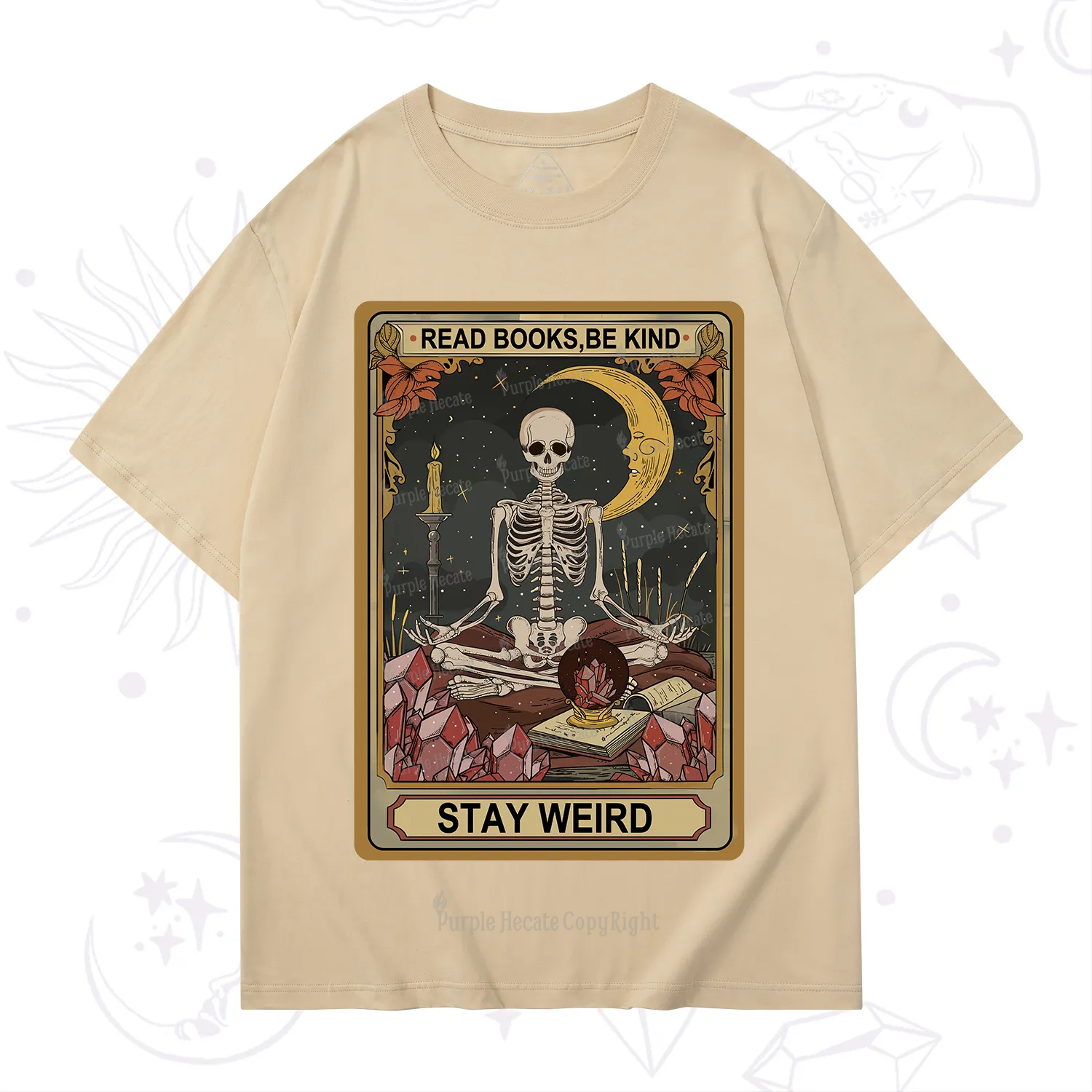 Purplehecate The Read Books Be Kind Stay Weird Oracle Card T-Shirt