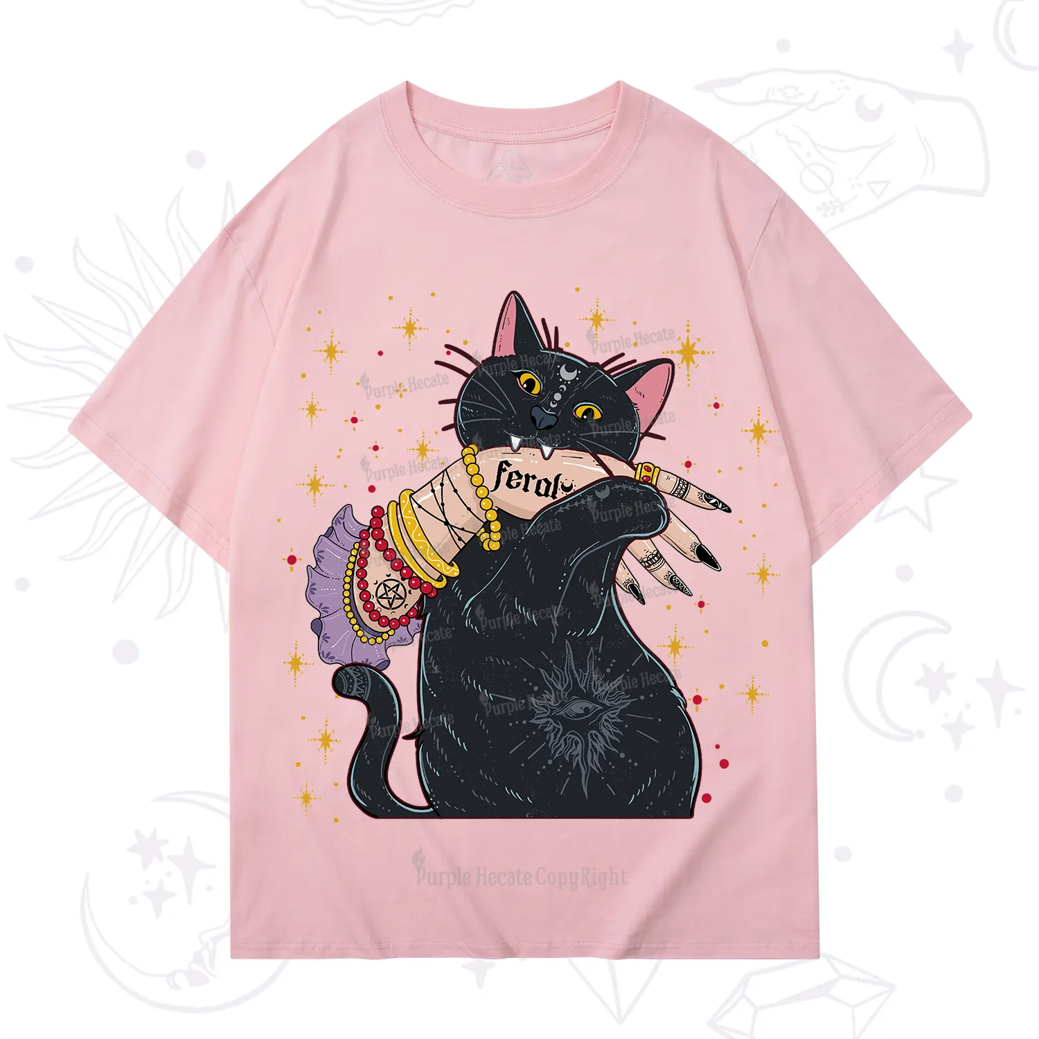 Purplehecate Feral Cat T-Shirt