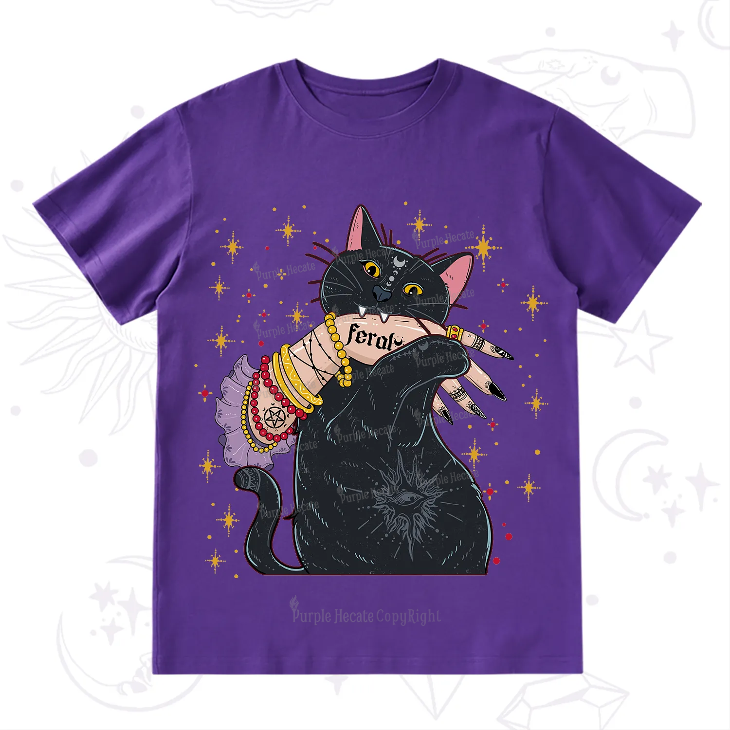 Purplehecate Feral Cat T-Shirt
