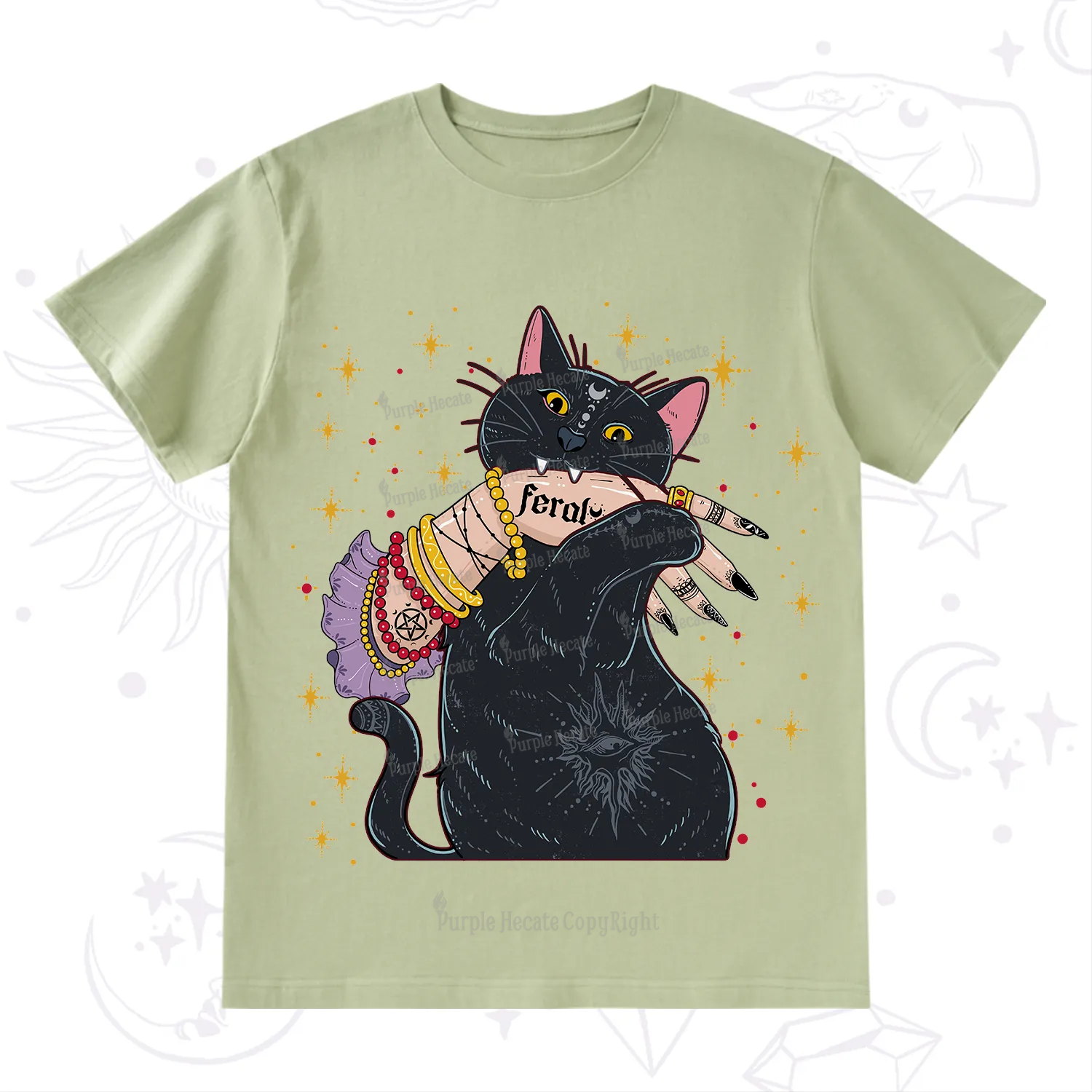 Purplehecate Feral Cat T-Shirt