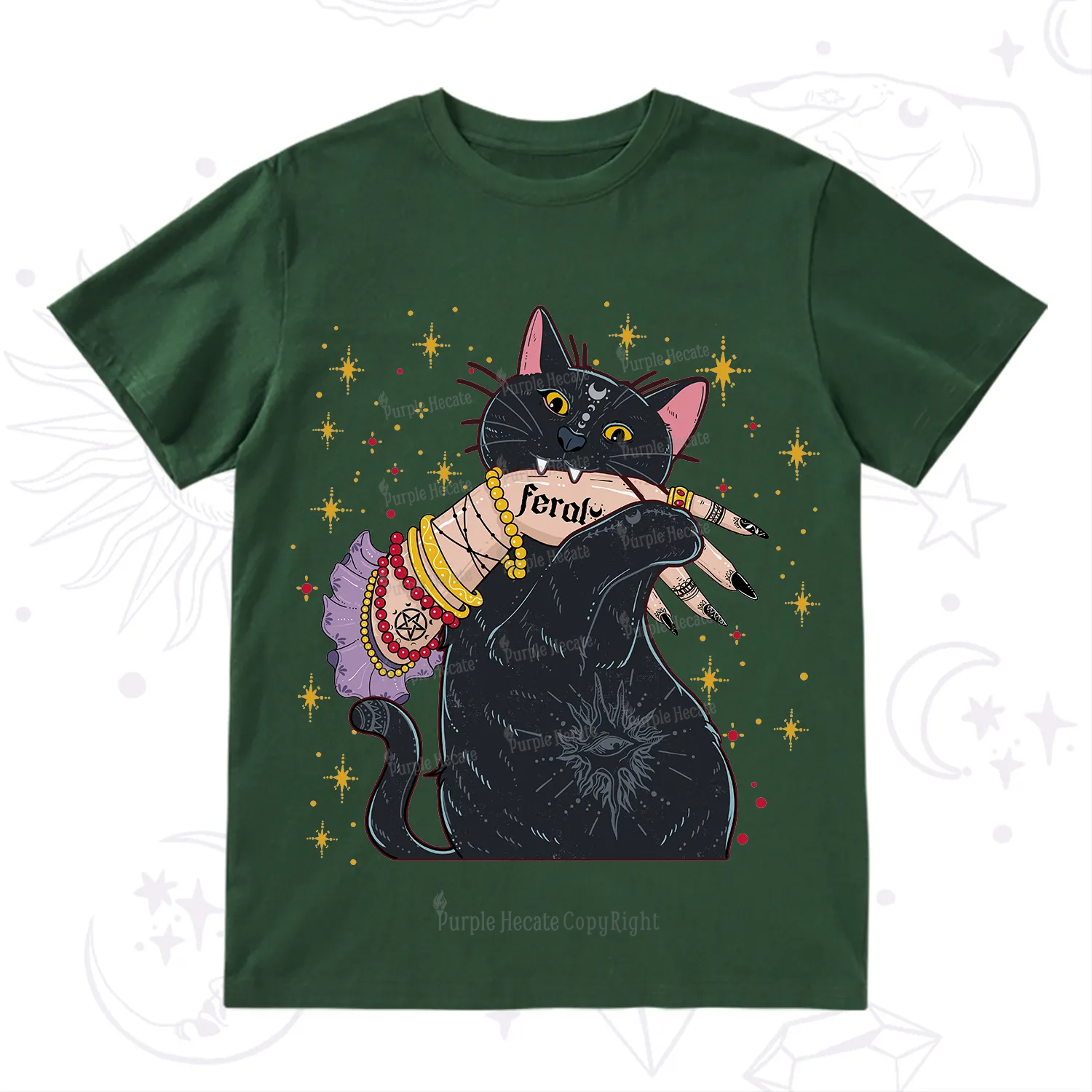 Purplehecate Feral Cat T-Shirt