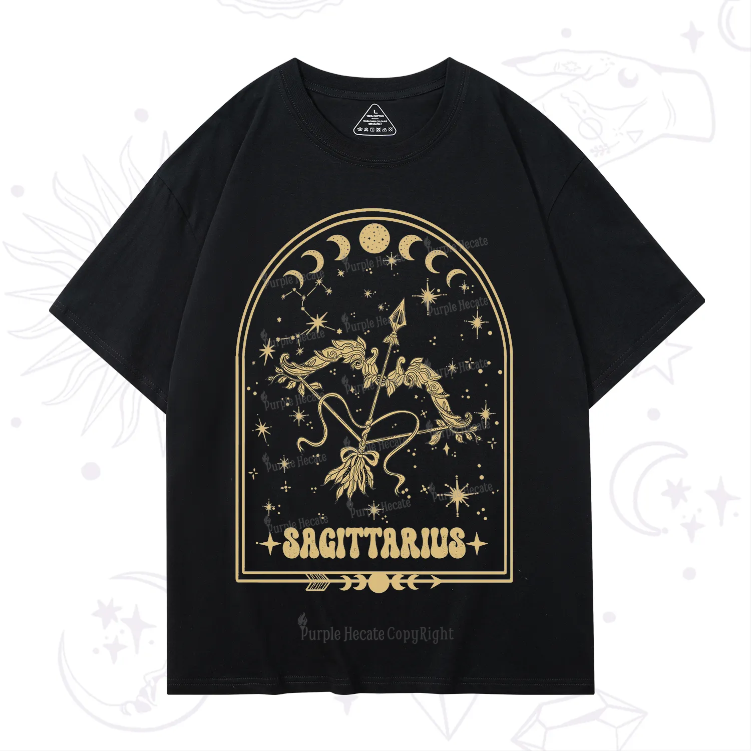 Purplehecate Zodiac Sagittarius Under the Stars T-Shirt