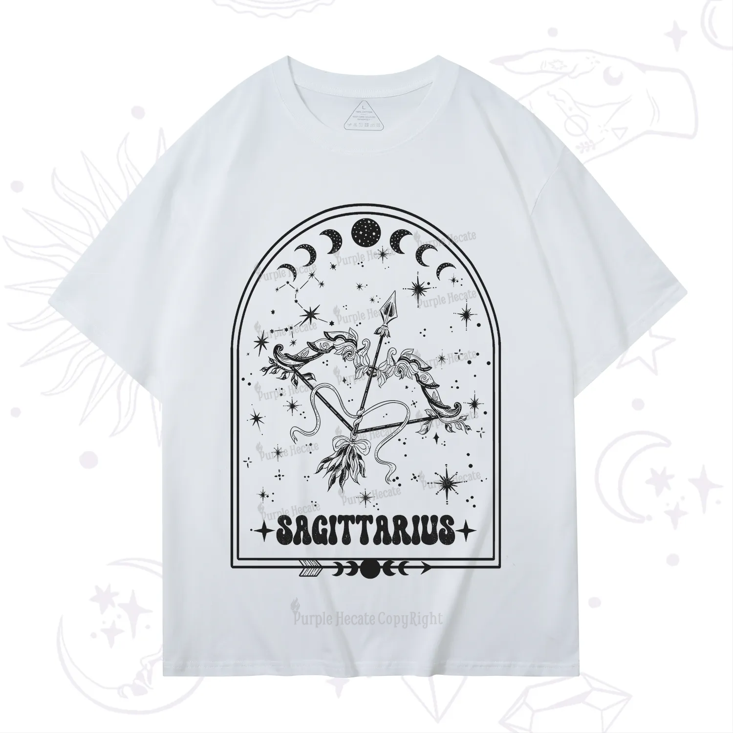 Purplehecate Zodiac Sagittarius Under the Stars T-Shirt