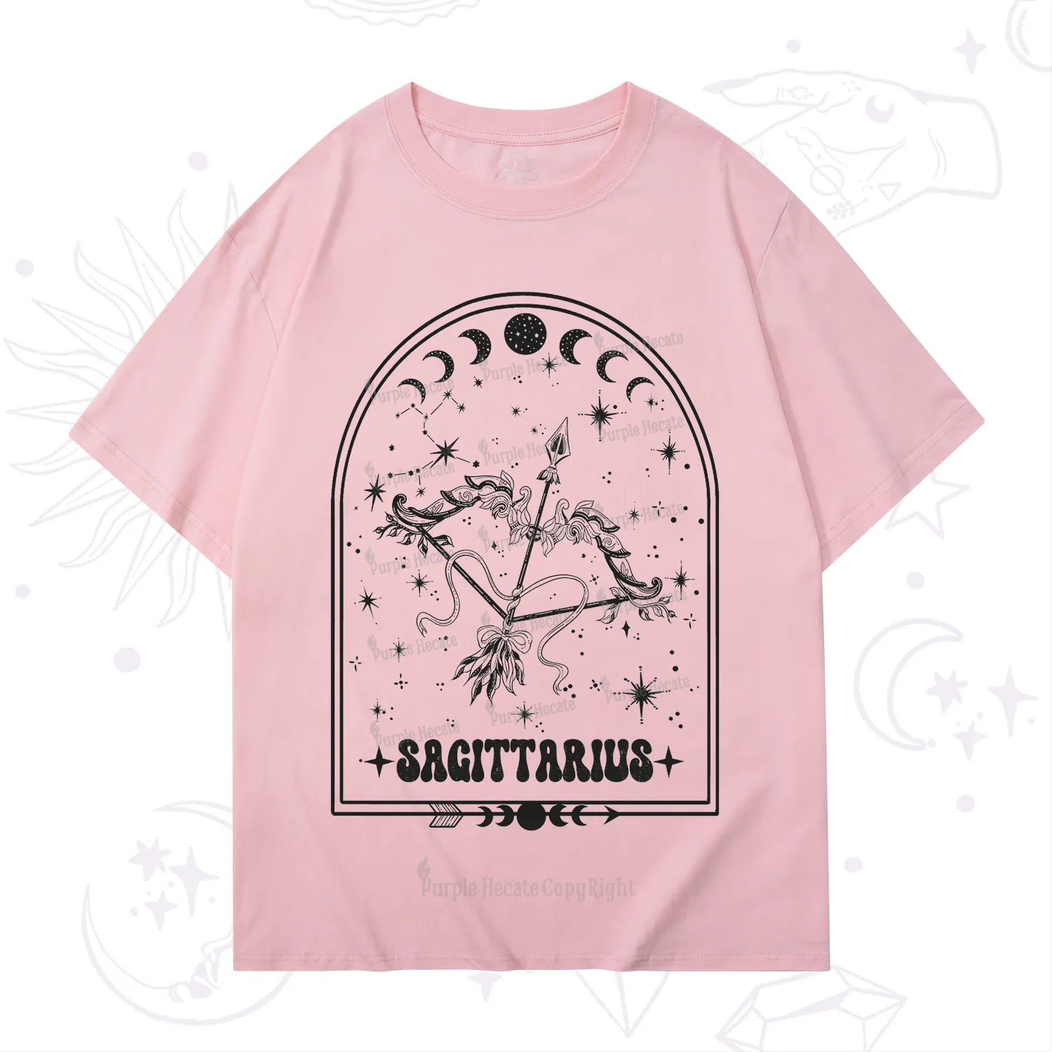 Purplehecate Zodiac Sagittarius Under the Stars T-Shirt