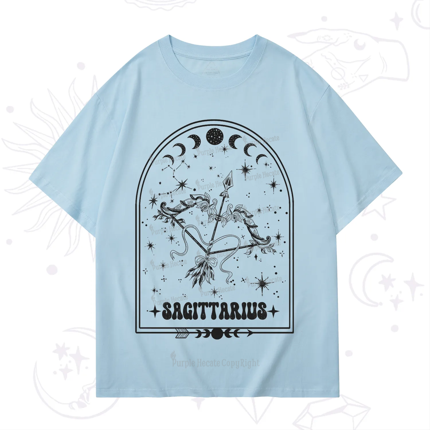 Purplehecate Zodiac Sagittarius Under the Stars T-Shirt
