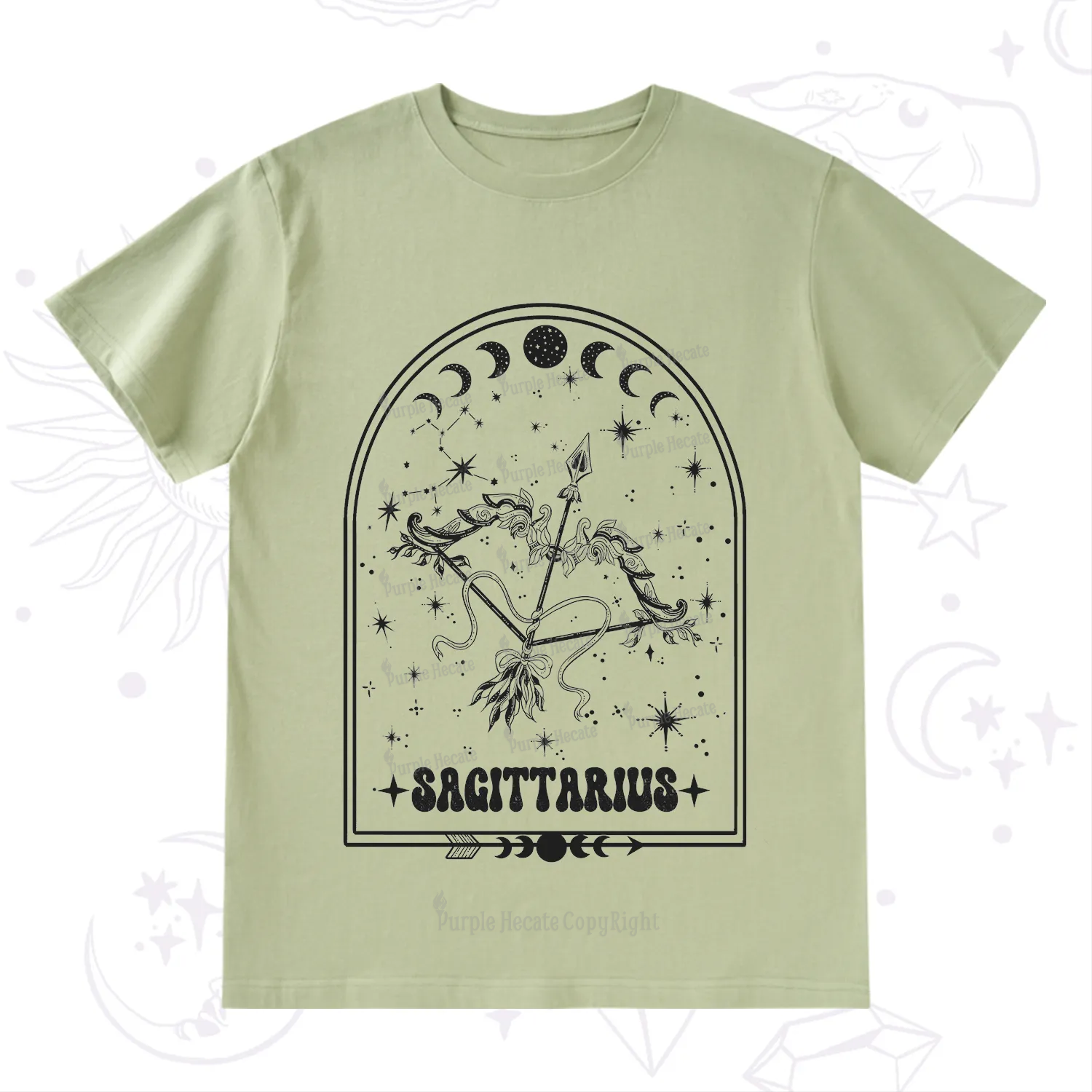 Purplehecate Zodiac Sagittarius Under the Stars T-Shirt