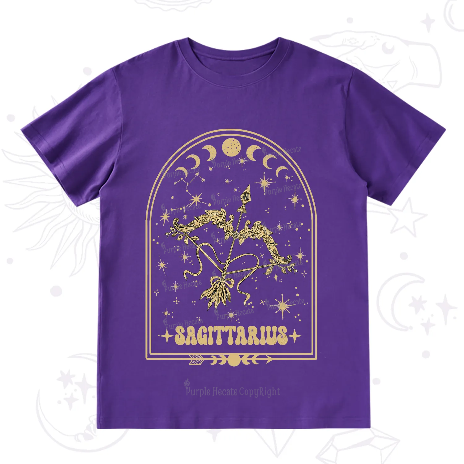 Purplehecate Zodiac Sagittarius Under the Stars T-Shirt