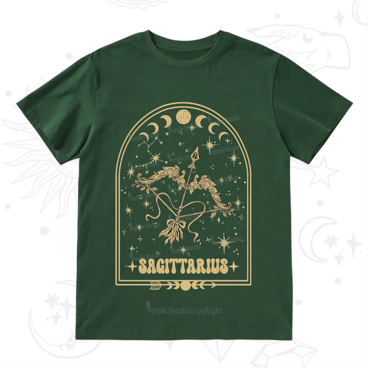 Purplehecate Zodiac Sagittarius Under the Stars T-Shirt