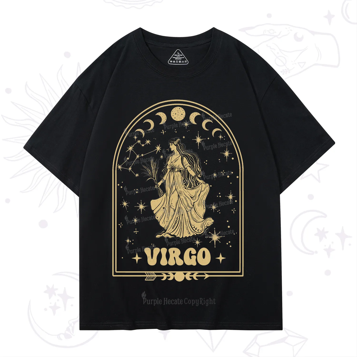 Purplehecate Zodiac Virgo Under the Stars T-Shirt
