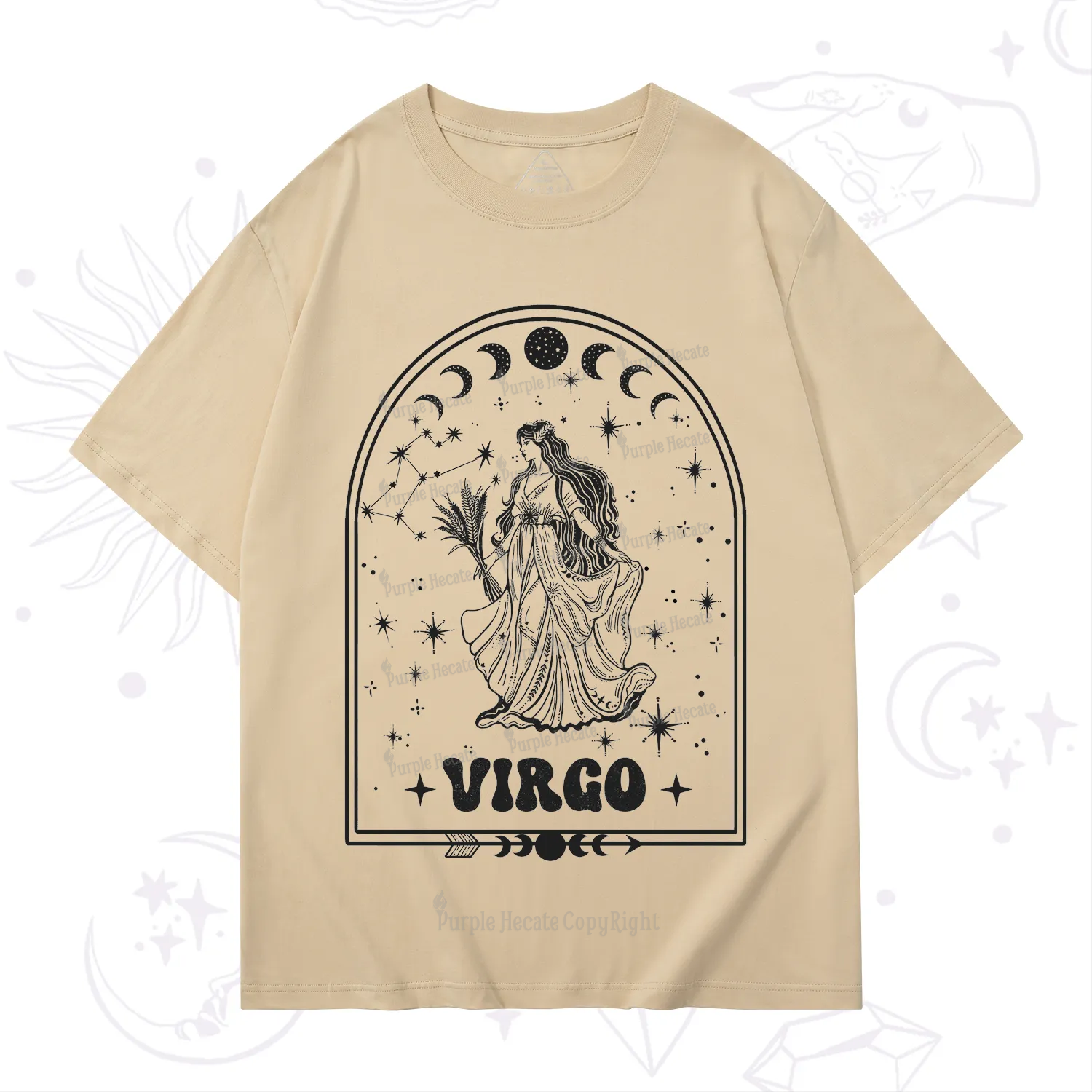 Purplehecate Zodiac Virgo Under the Stars T-Shirt