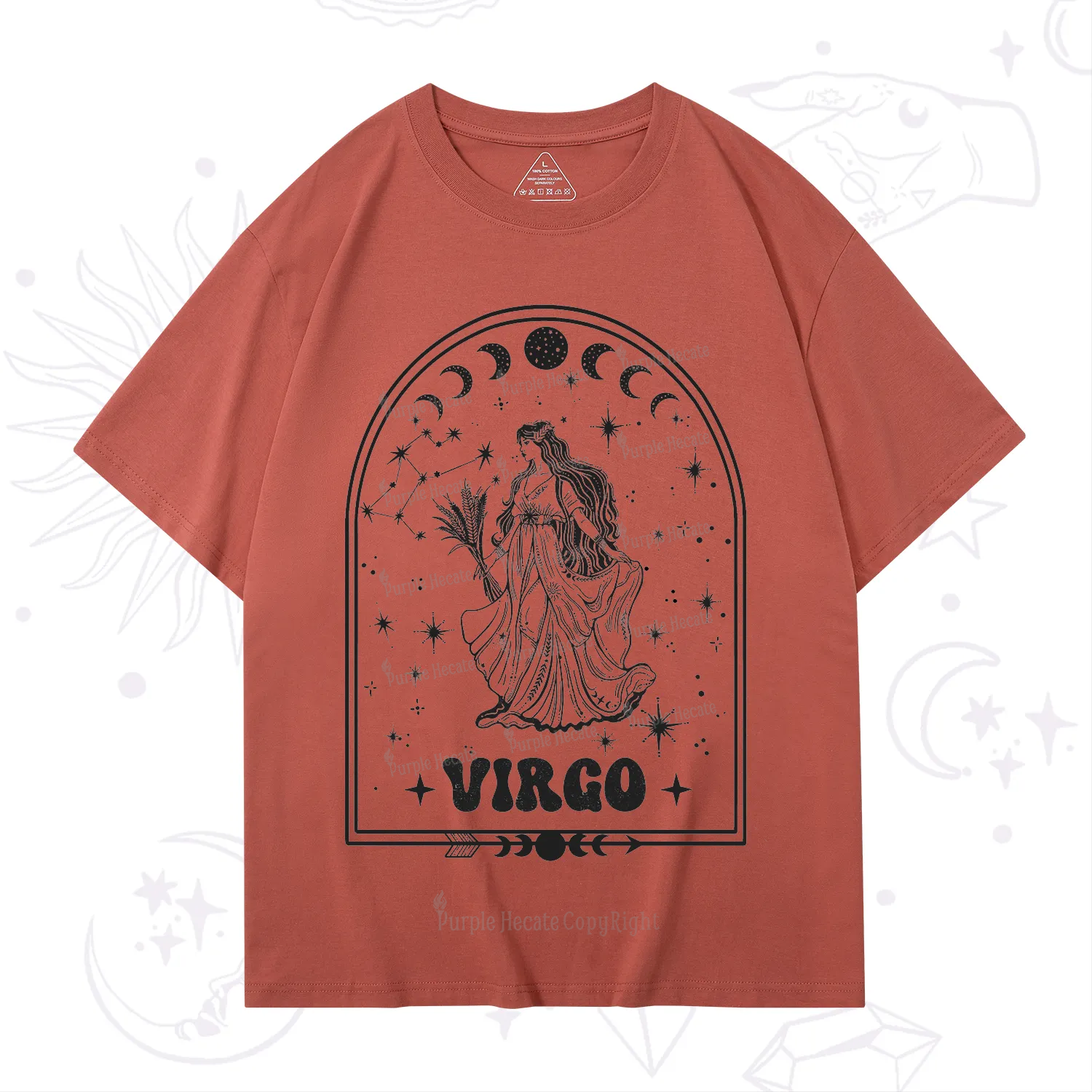 Purplehecate Zodiac Virgo Under the Stars T-Shirt