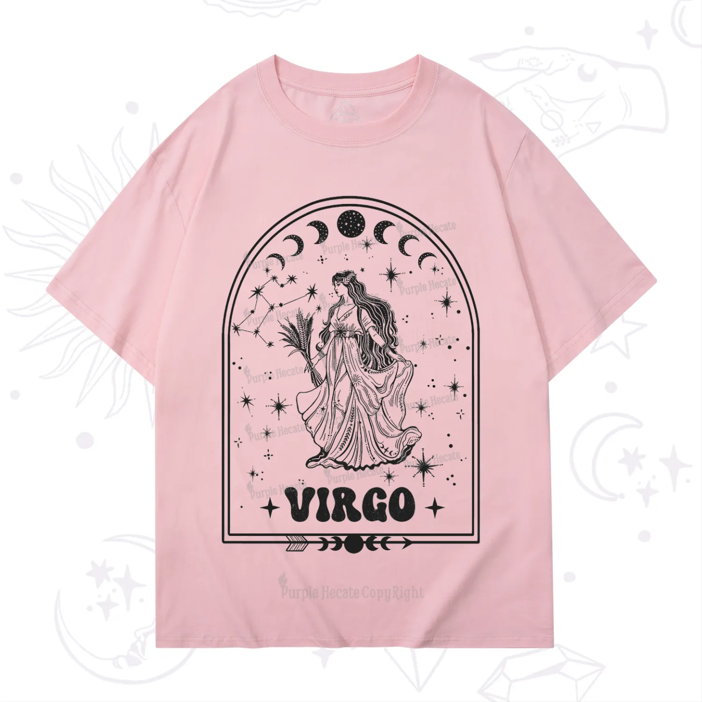Purplehecate Zodiac Virgo Under the Stars T-Shirt