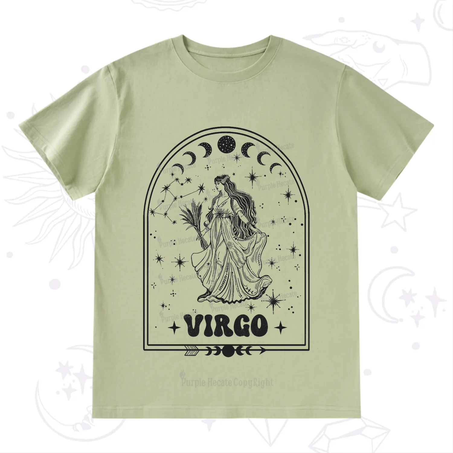 Purplehecate Zodiac Virgo Under the Stars T-Shirt