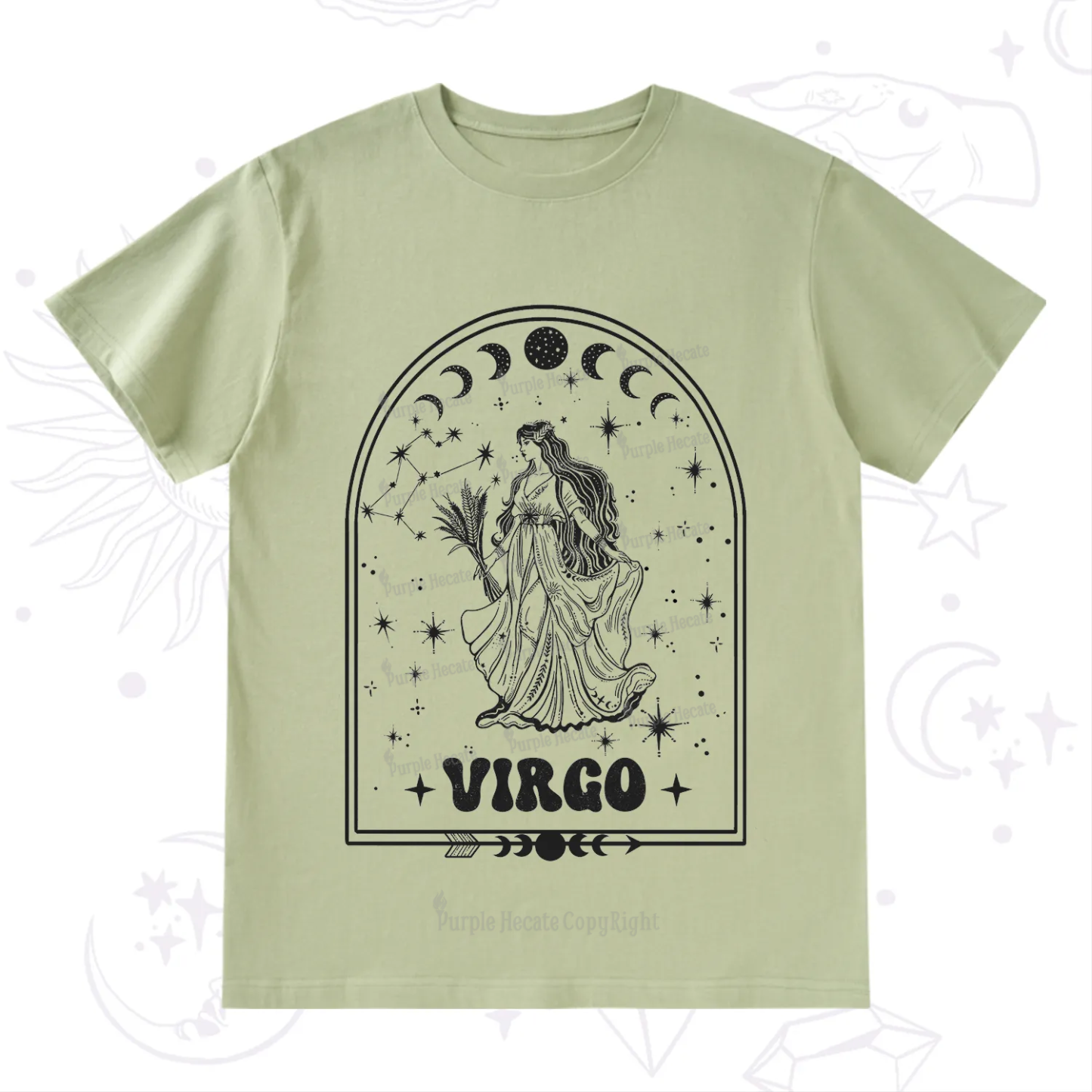 Purplehecate Zodiac Virgo Under the Stars T-Shirt