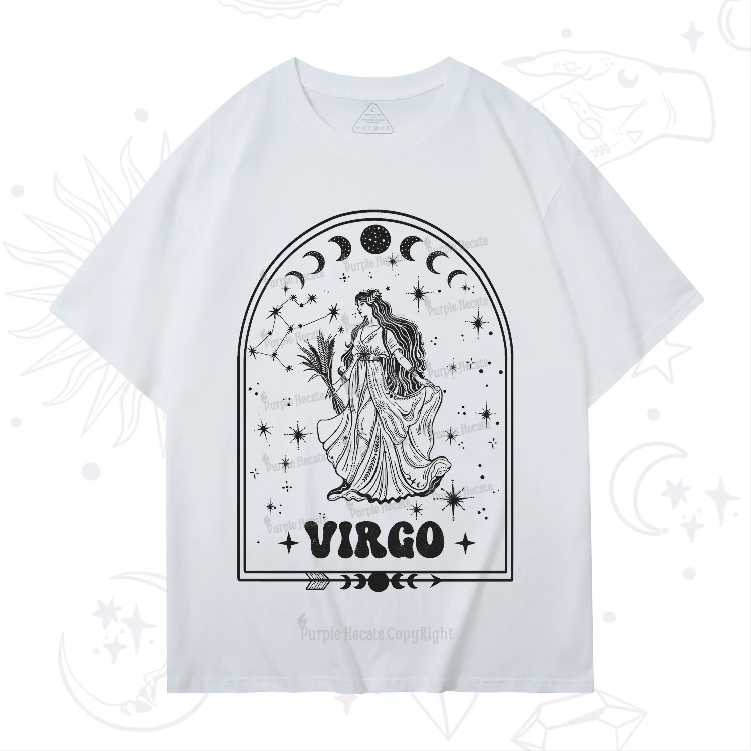 Purplehecate Zodiac Virgo Under the Stars T-Shirt