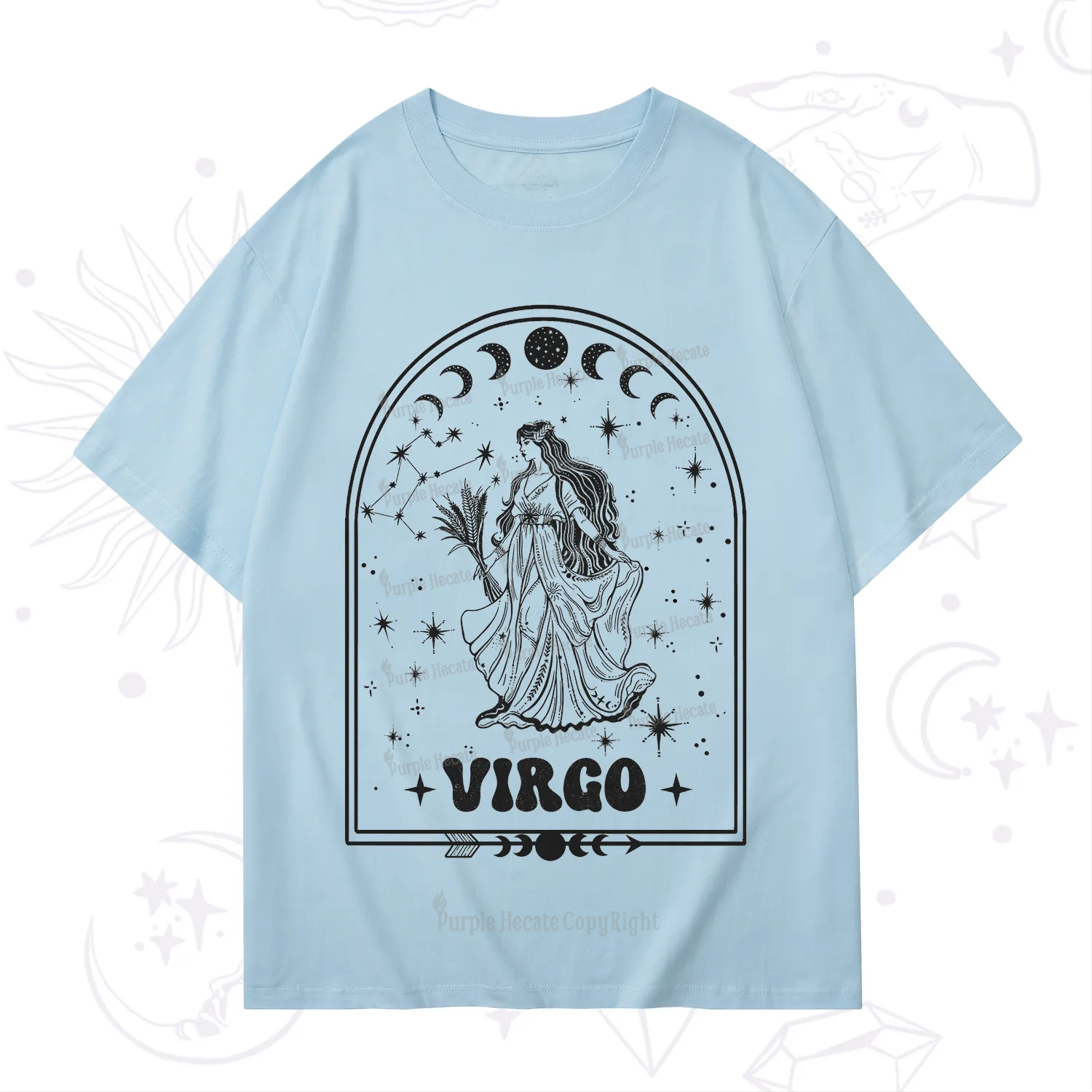 Purplehecate Zodiac Virgo Under the Stars T-Shirt