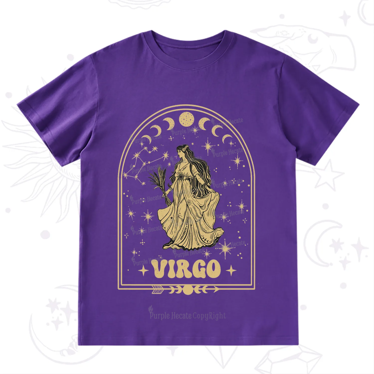 Purplehecate Zodiac Virgo Under the Stars T-Shirt