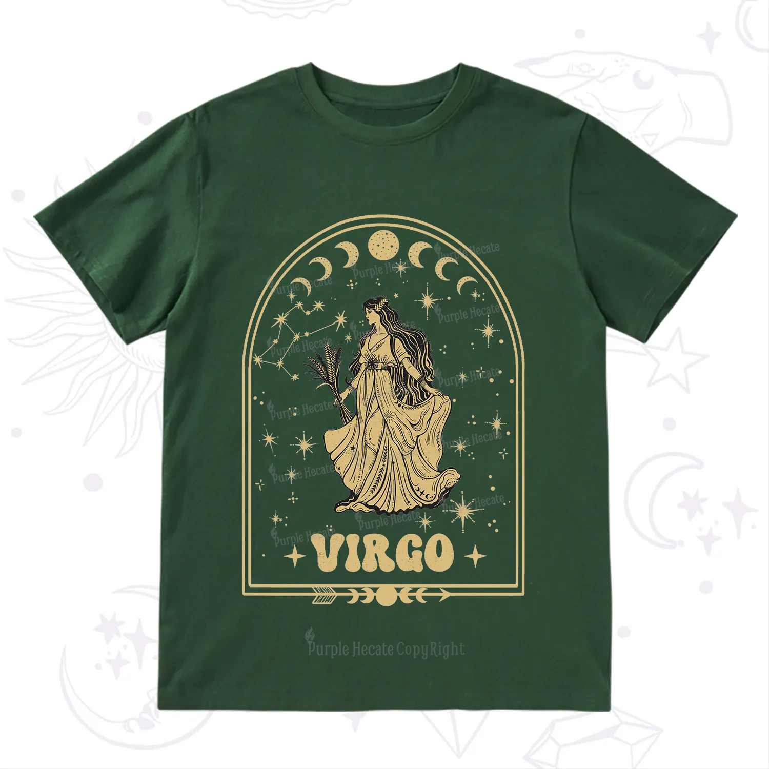 Purplehecate Zodiac Virgo Under the Stars T-Shirt