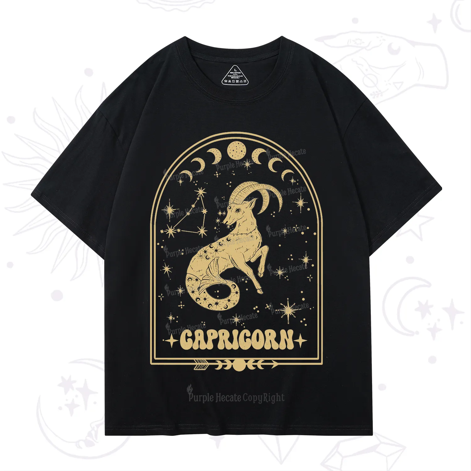 Purplehecate Zodiac Capricorn Under the Stars T-Shirt