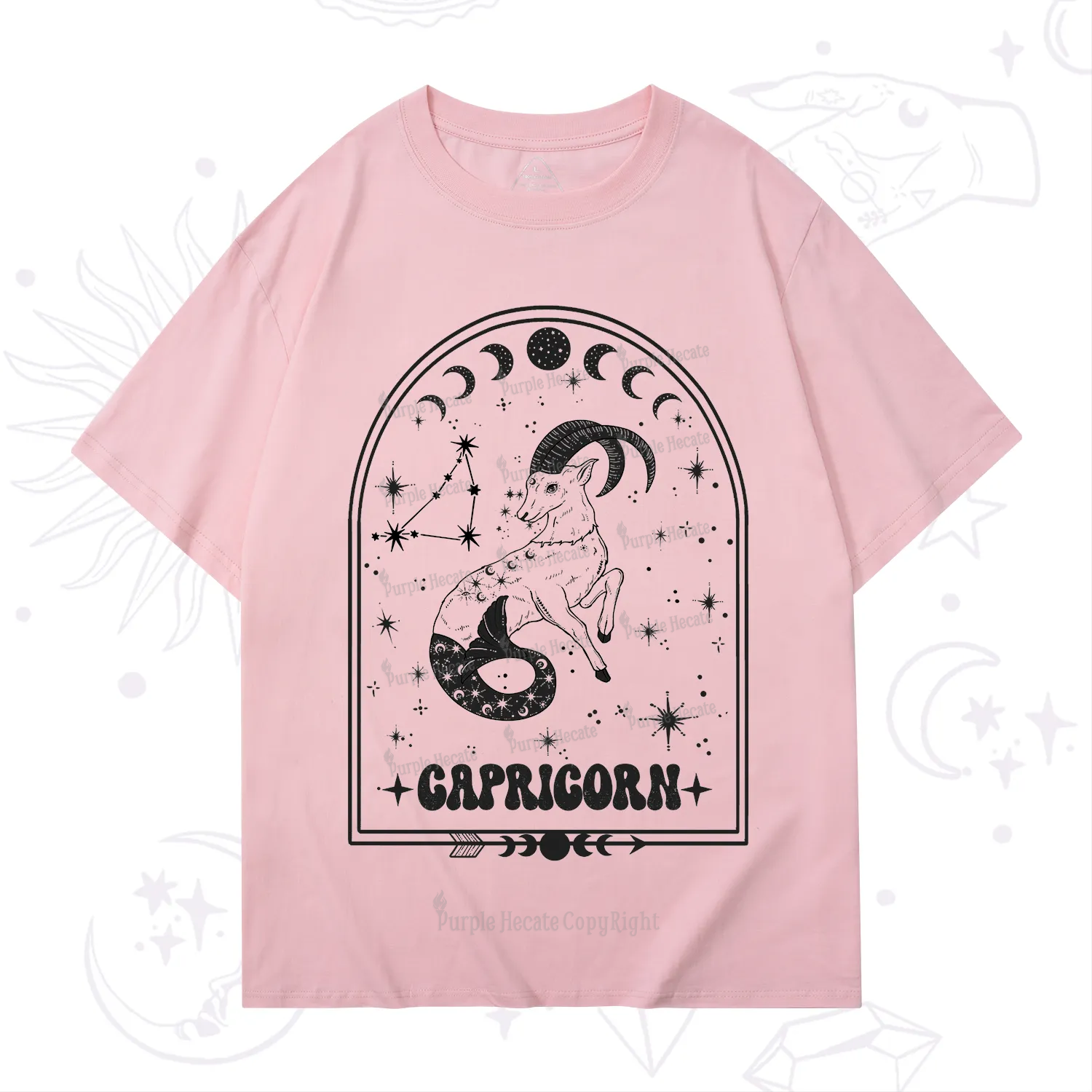 Purplehecate Zodiac Capricorn Under the Stars T-Shirt