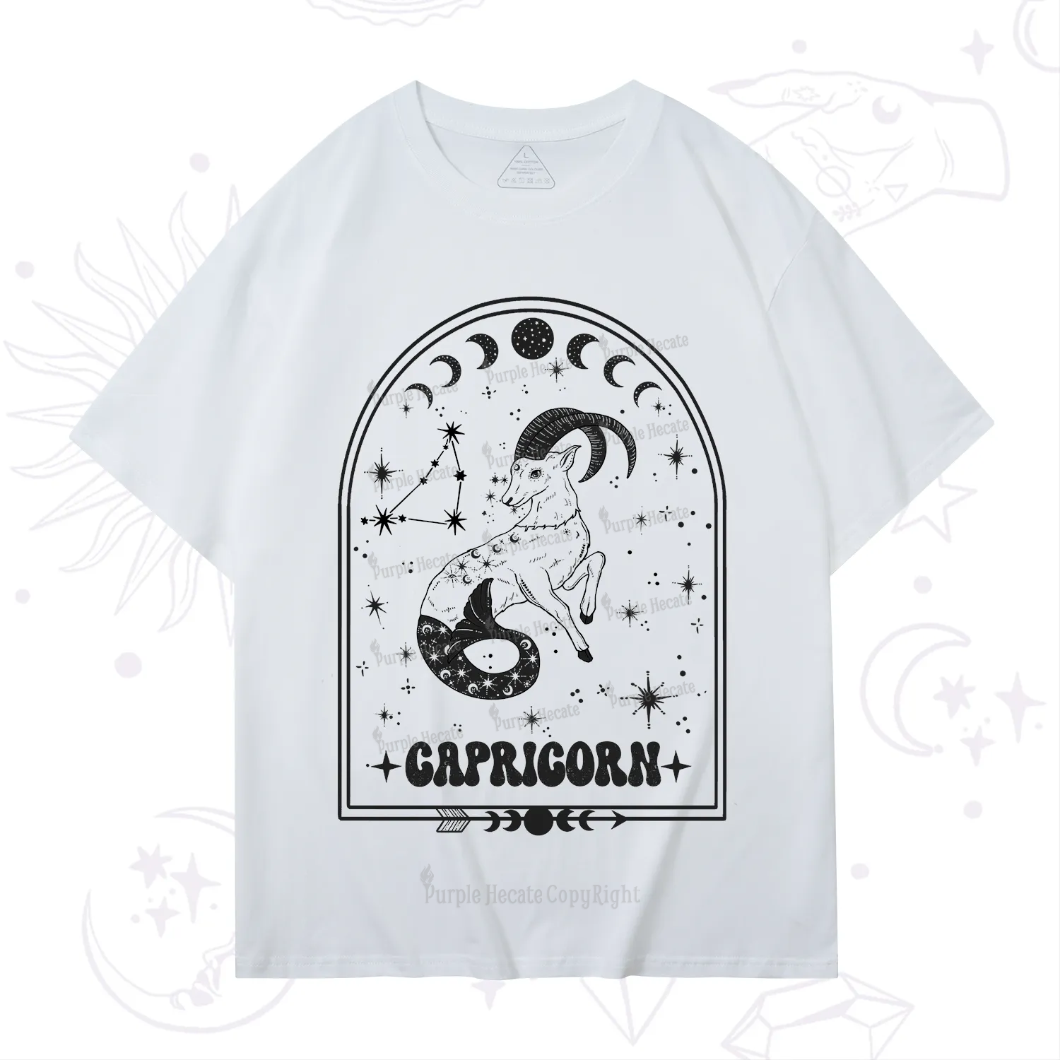 Purplehecate Zodiac Capricorn Under the Stars T-Shirt