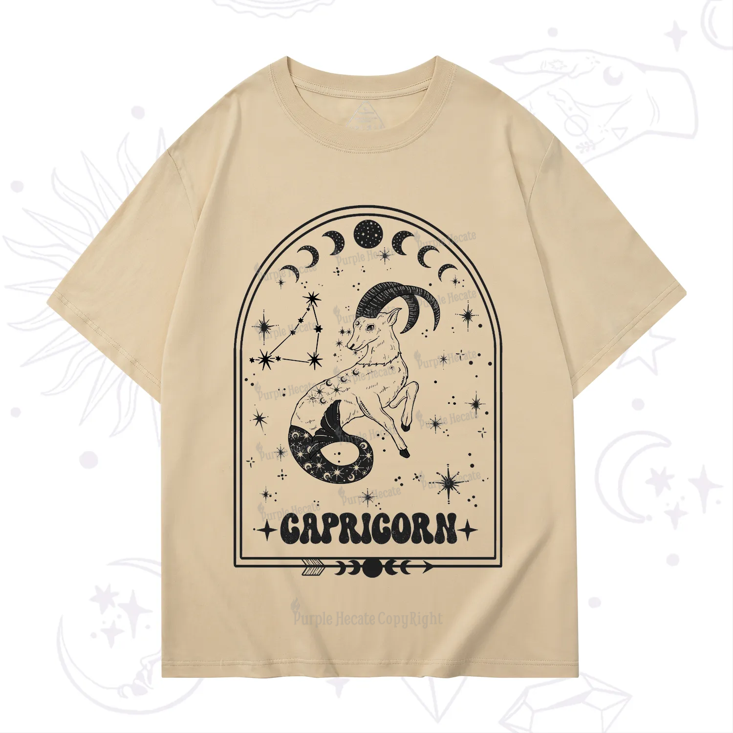 Purplehecate Zodiac Capricorn Under the Stars T-Shirt