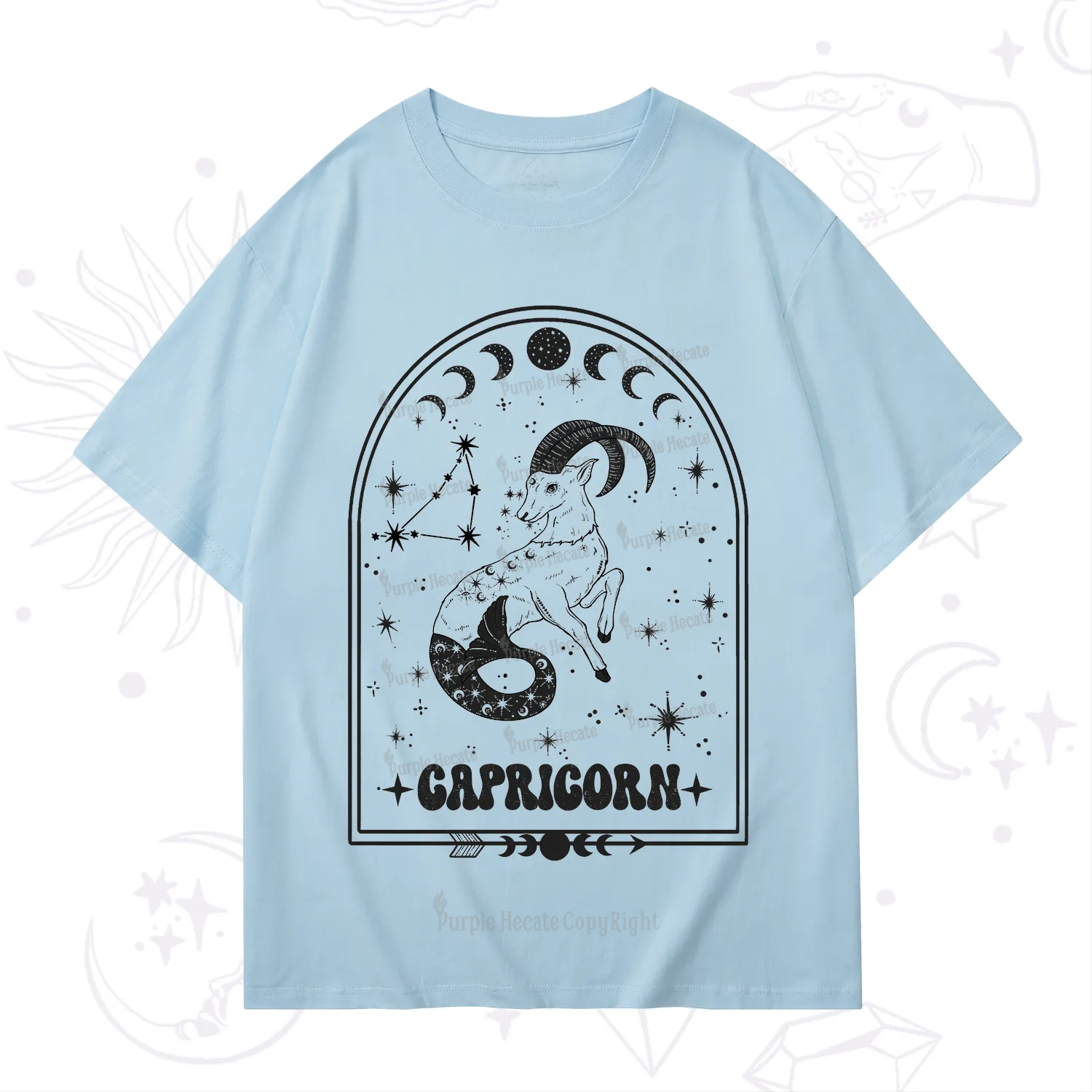 Purplehecate Zodiac Capricorn Under the Stars T-Shirt