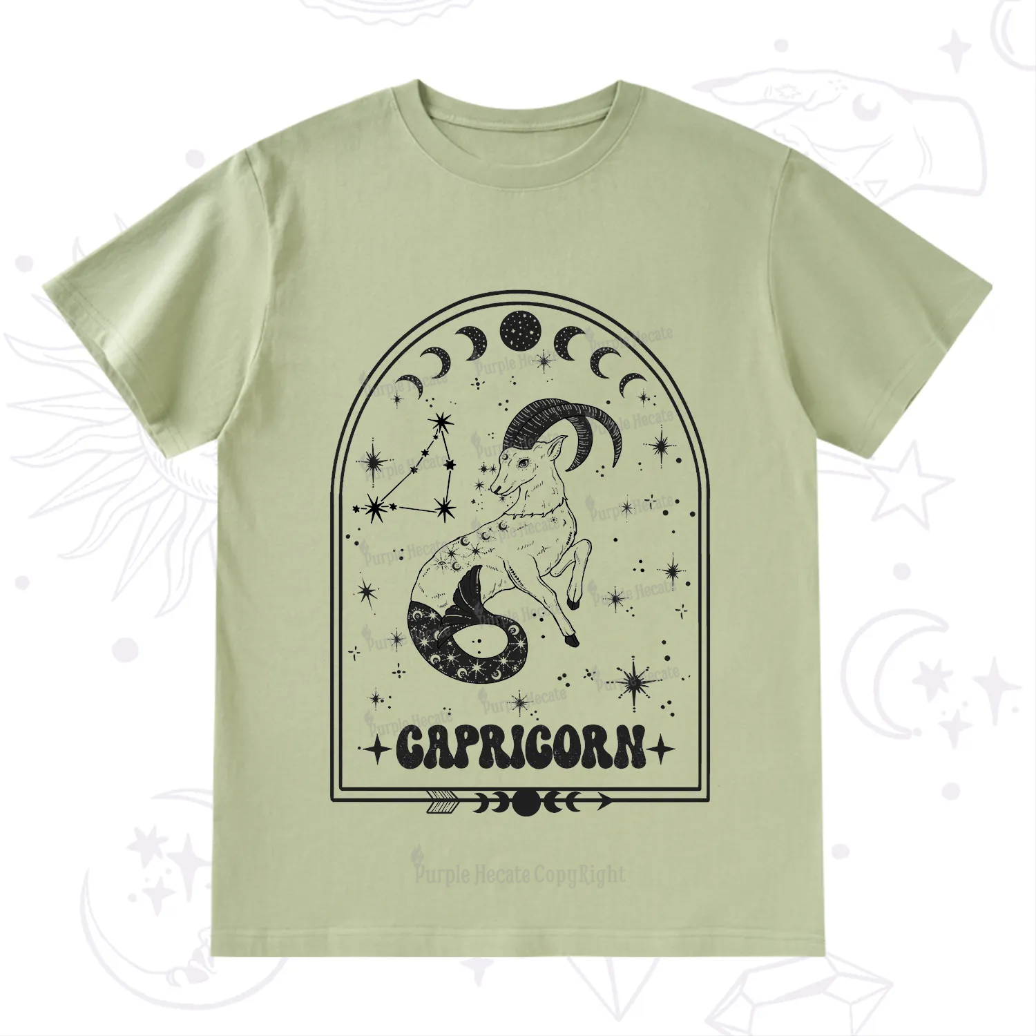 Purplehecate Zodiac Capricorn Under the Stars T-Shirt